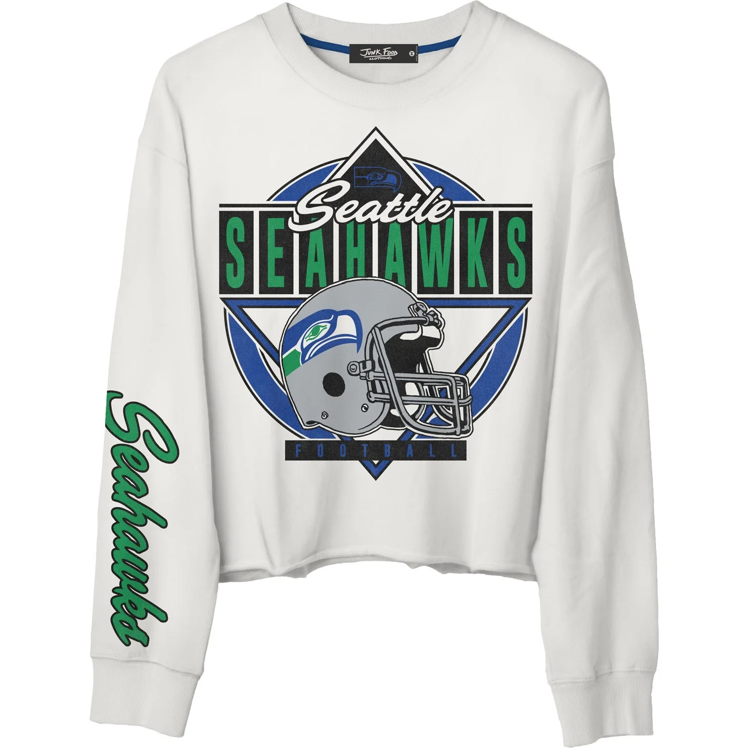 Junk Food - Womens Seahawks Helmet Crop Fleece Sweatshirt