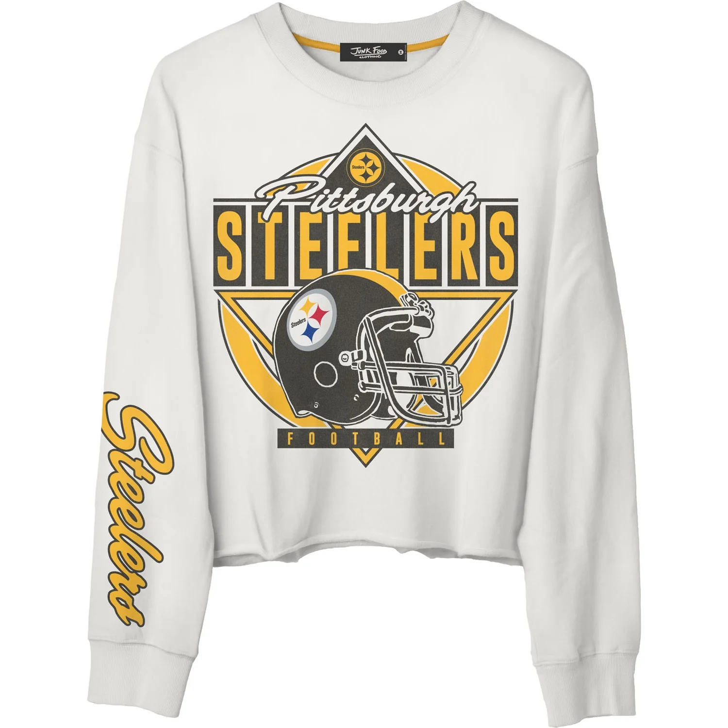 Junk Food - Womens Steelers Helmet Crop Fleece Sweatshirt