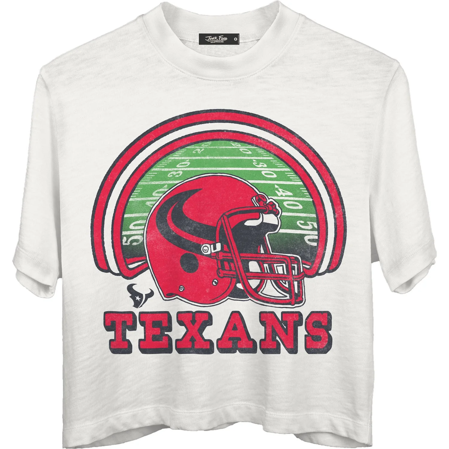 Junk Food - Womens Texans Game Time Mn Crop T-Shirt