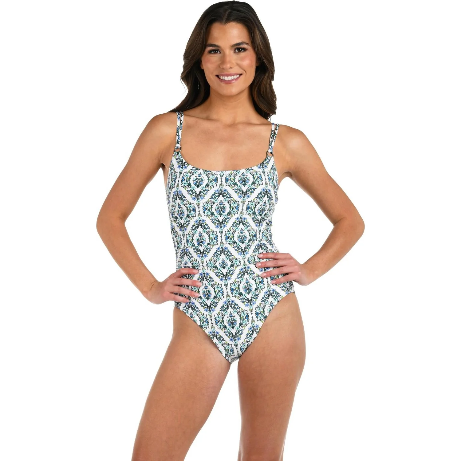 La Blanca - Womens Deja-Blue Lingerie One-Piece Swimsuit