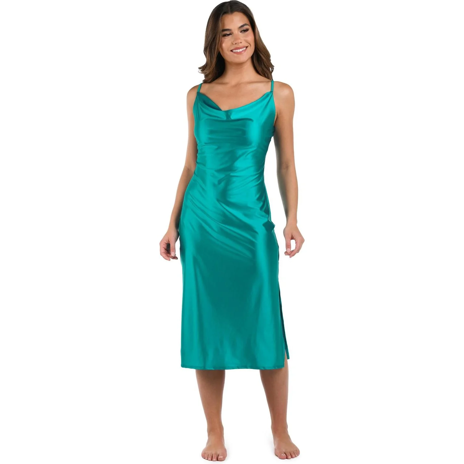 La Blanca - Womens Earth Goddess Cowl Neck Swim Cover-Up Dress