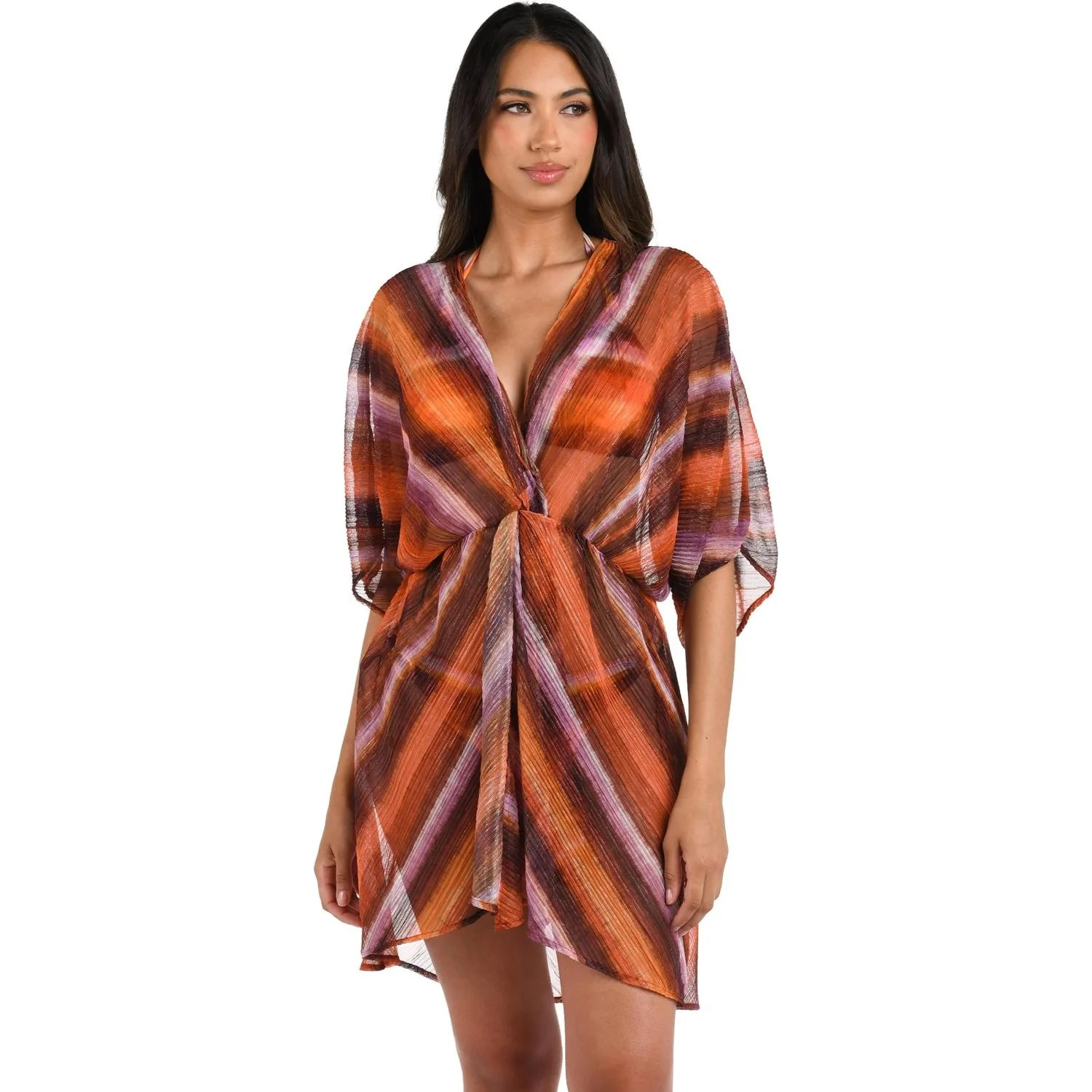 La Blanca - Womens Horizon Lurex Twist Wrap Dress Cover Up