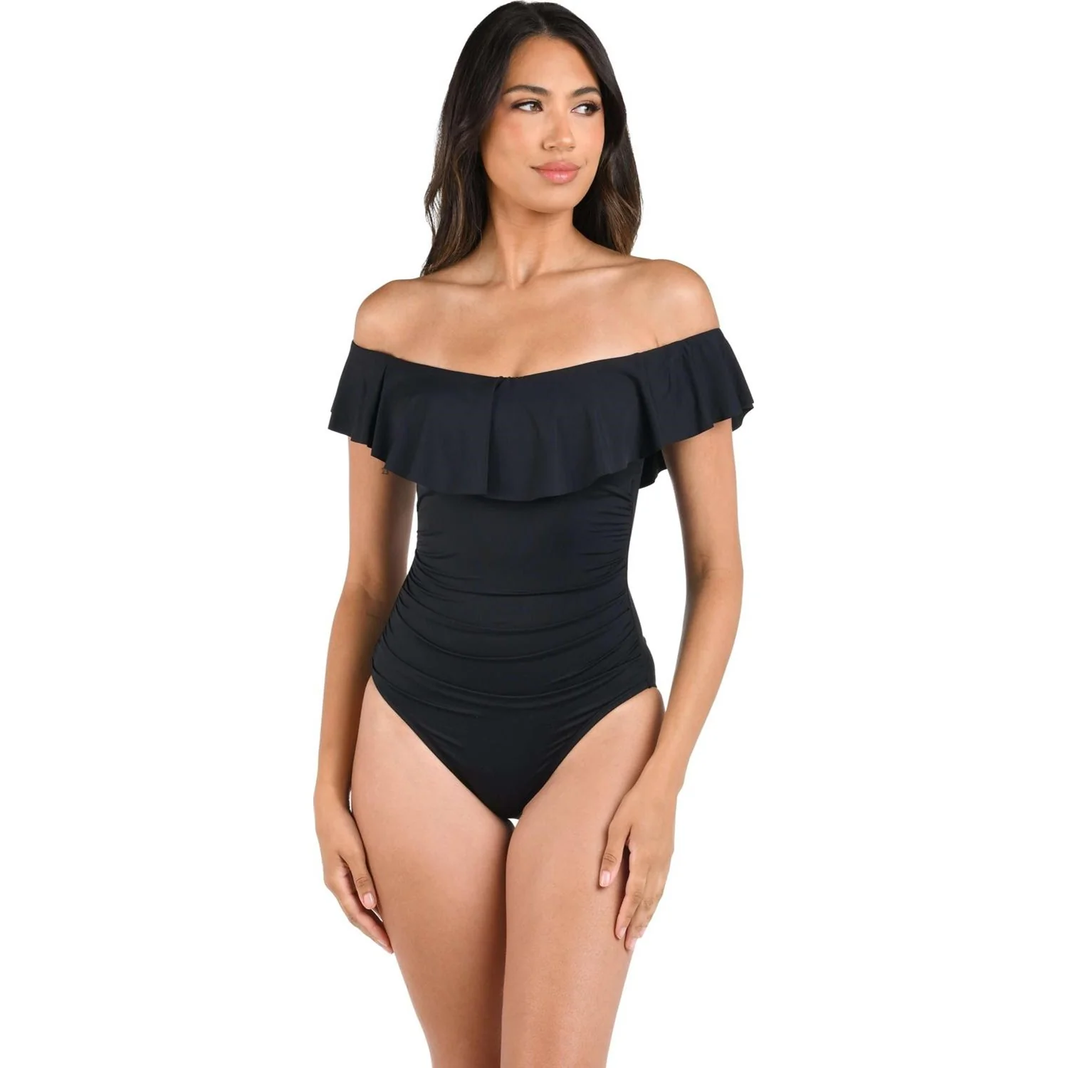 La Blanca - Womens Ig Off The Shoulder Ruffle Maillot One Piece Swimsuit