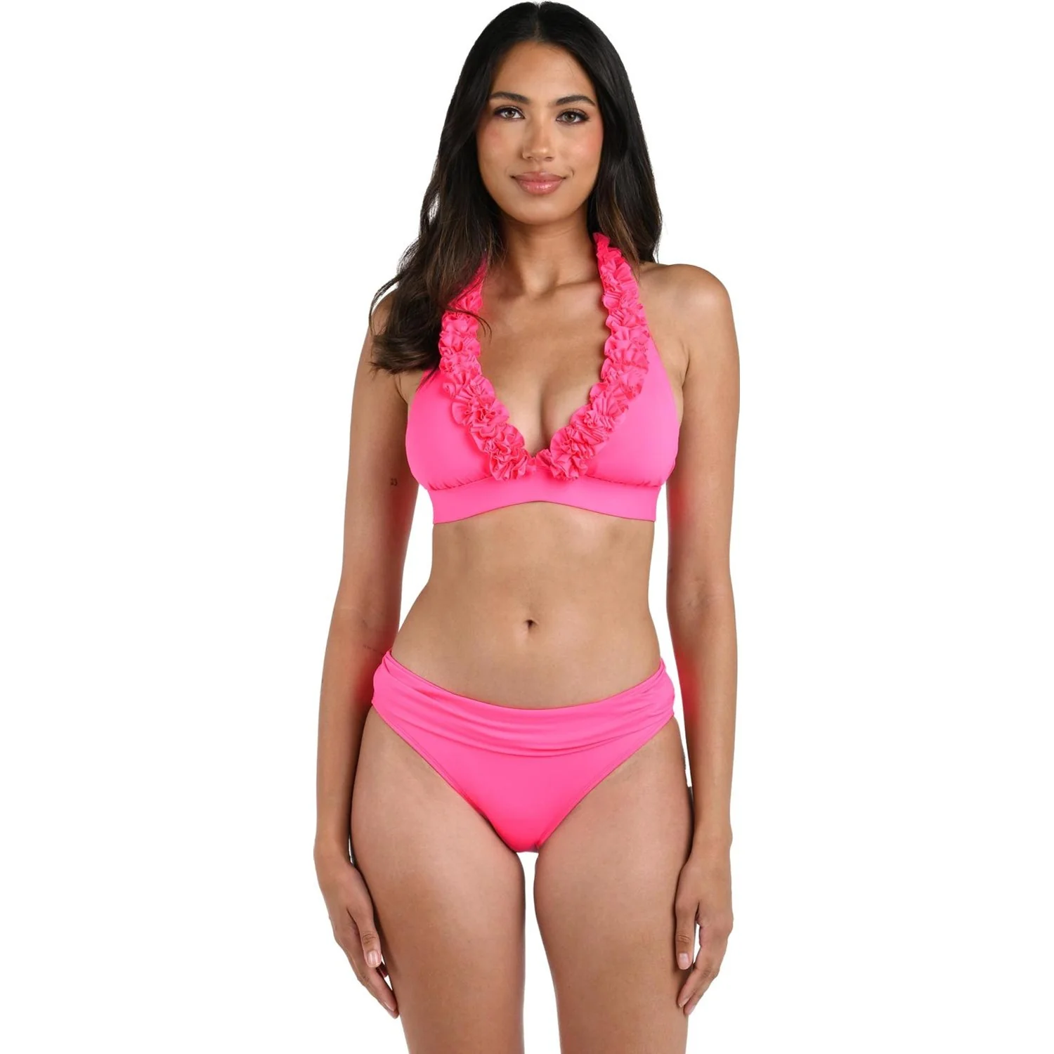 La Blanca - Womens Ig Ruffle Banded Tall Triangle Bra Top - Image 4
