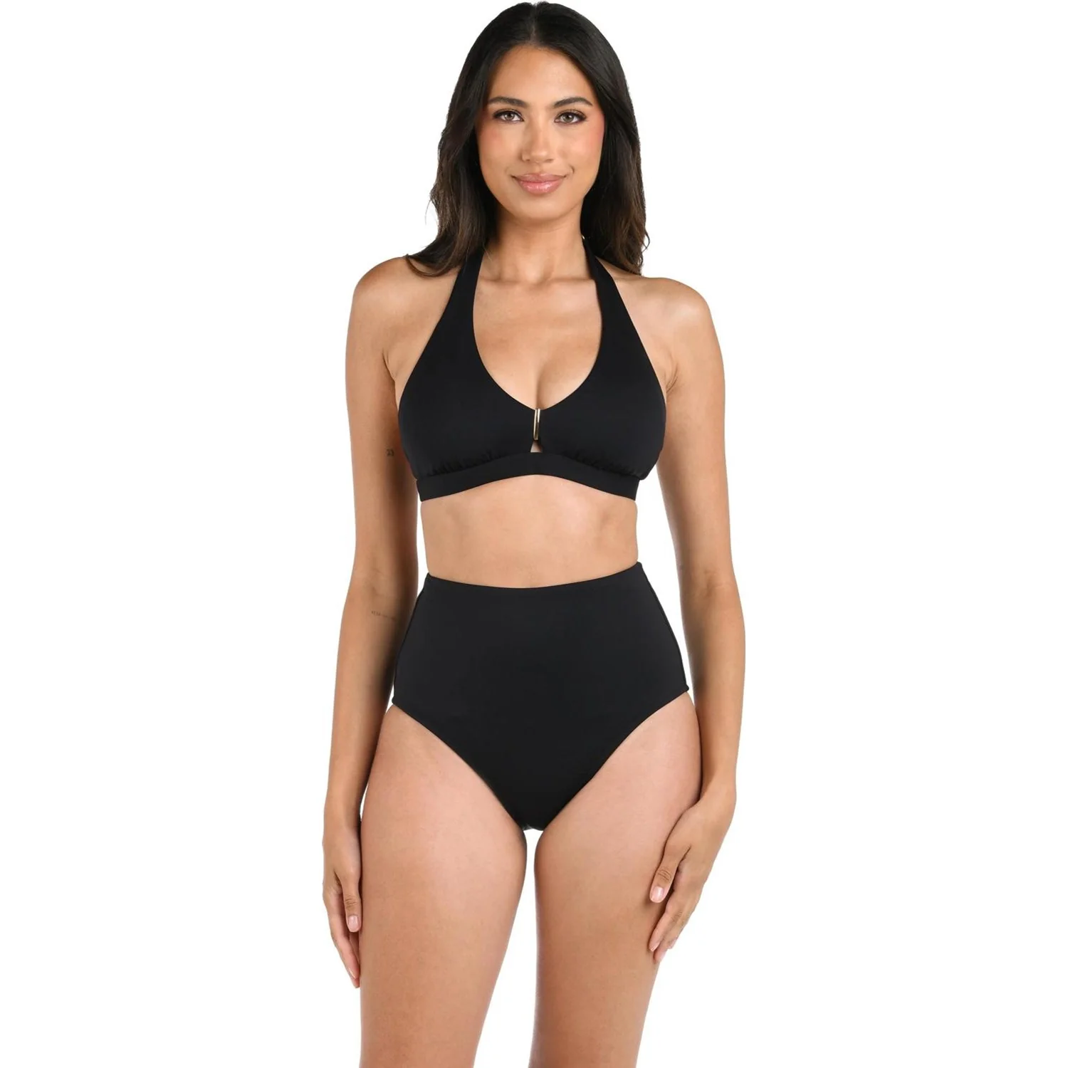 La Blanca - Womens Lb Luxe V-Neck Halter Bra Top
