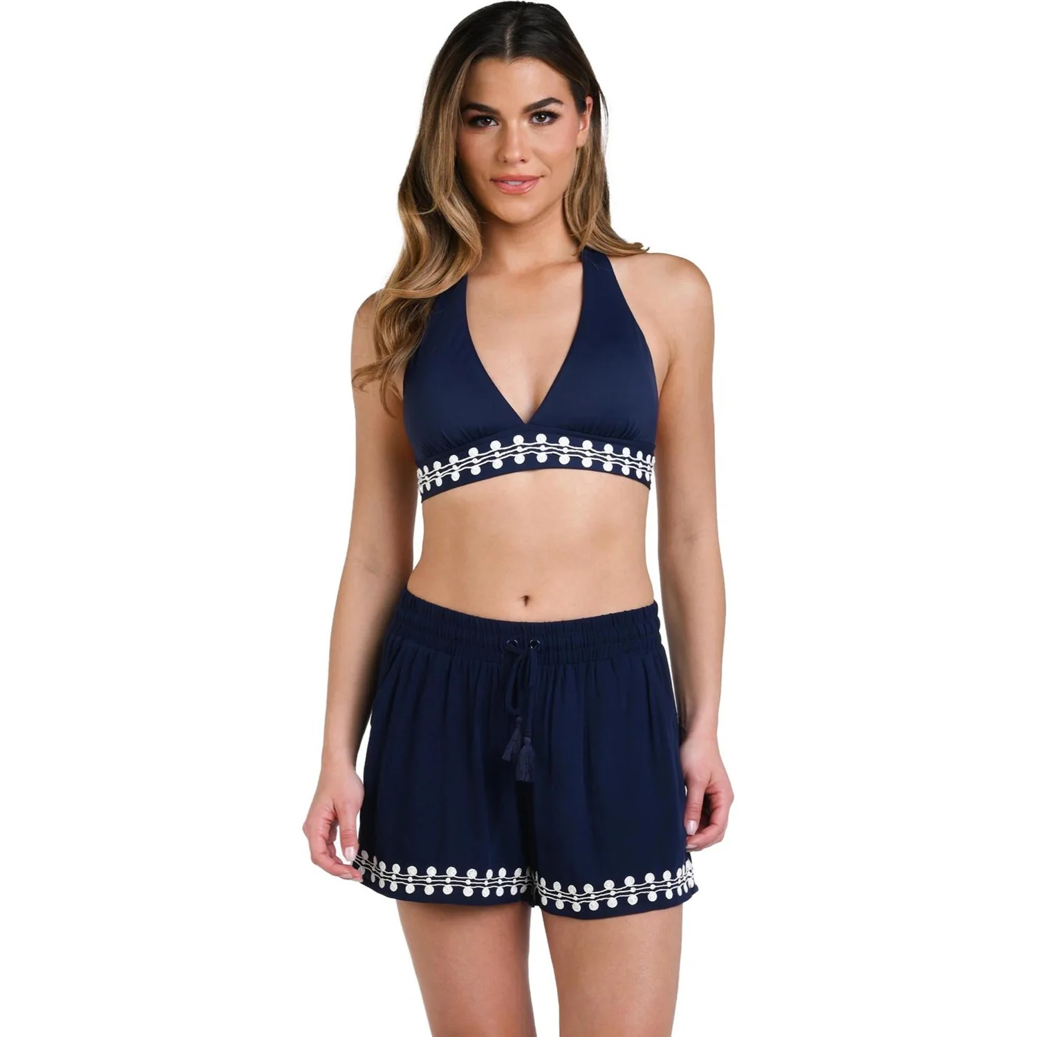 La Blanca - Womens Sea Scallops Beach Swim Cover-Up Shorts - Image 2
