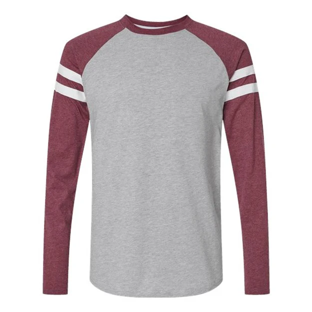 Lat - Mens 6934 Fine Jersey Mash Up Long Sleeve Tee - Image 16