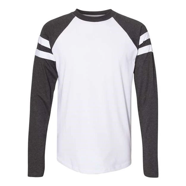 Lat - Mens 6934 Fine Jersey Mash Up Long Sleeve Tee - Image 17