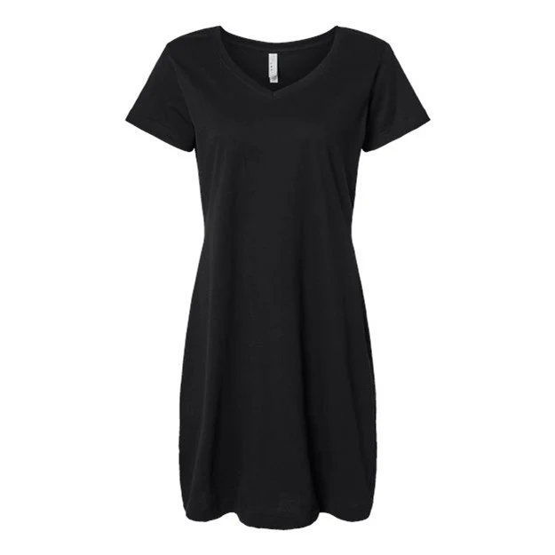 Lat - Womens 3522 V-Neck Fine Jersey Coverup - Image 8