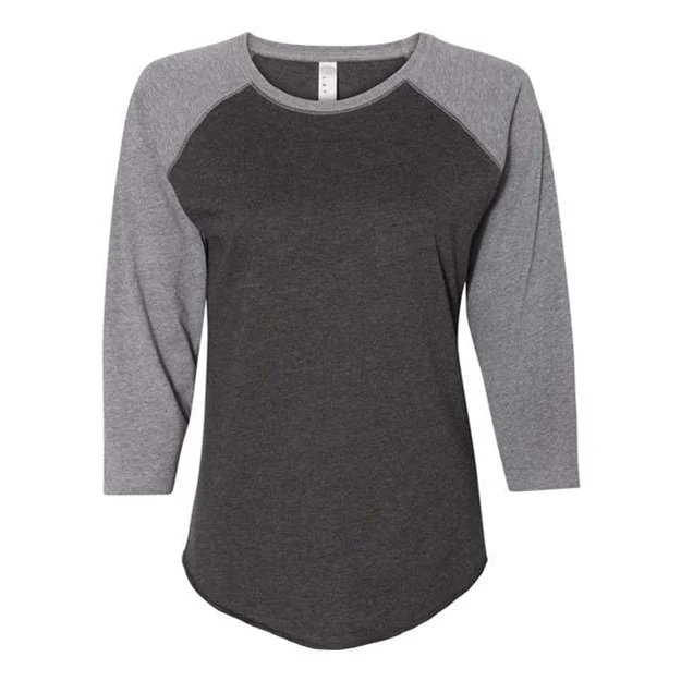 Lat - Womens 3530 Baseball Fine Jersey Three-Quarter Sleeve Tee - Image 13
