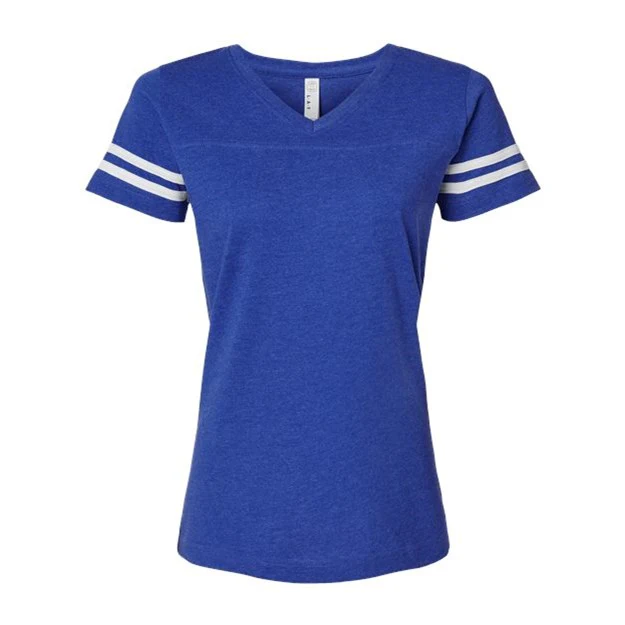 Lat - Womens 3537 Football V-Neck Fine Jersey Tee - Image 22