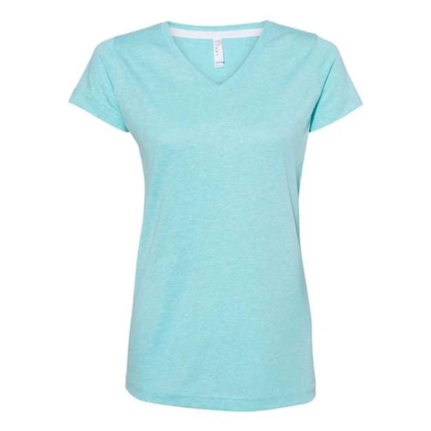 Lat - Womens 3591 Harborside Mélange V-Neck T-Shirt