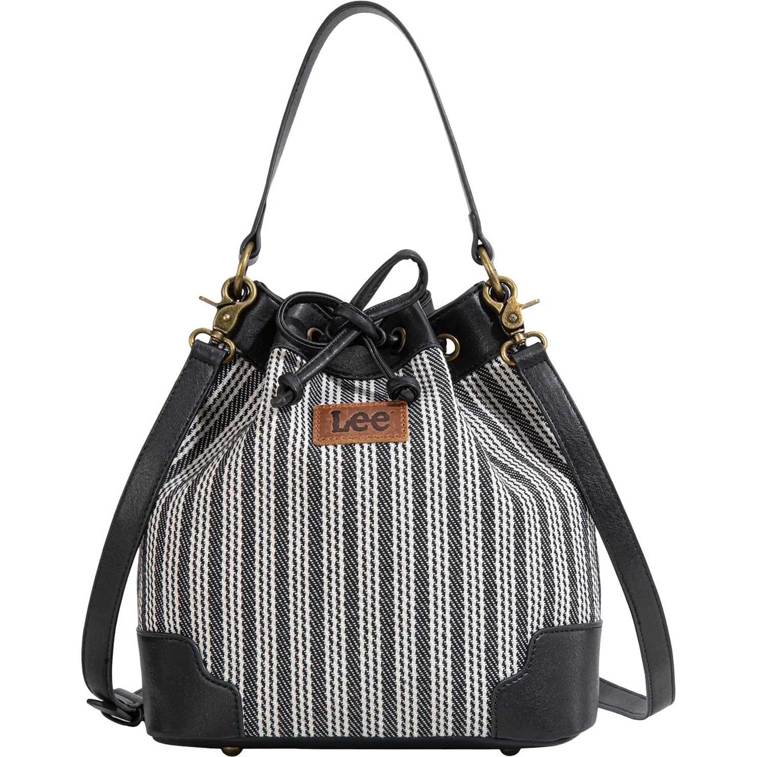 Lee - Womens Stripe Collection Drawstring Bucket Crossbody Bag