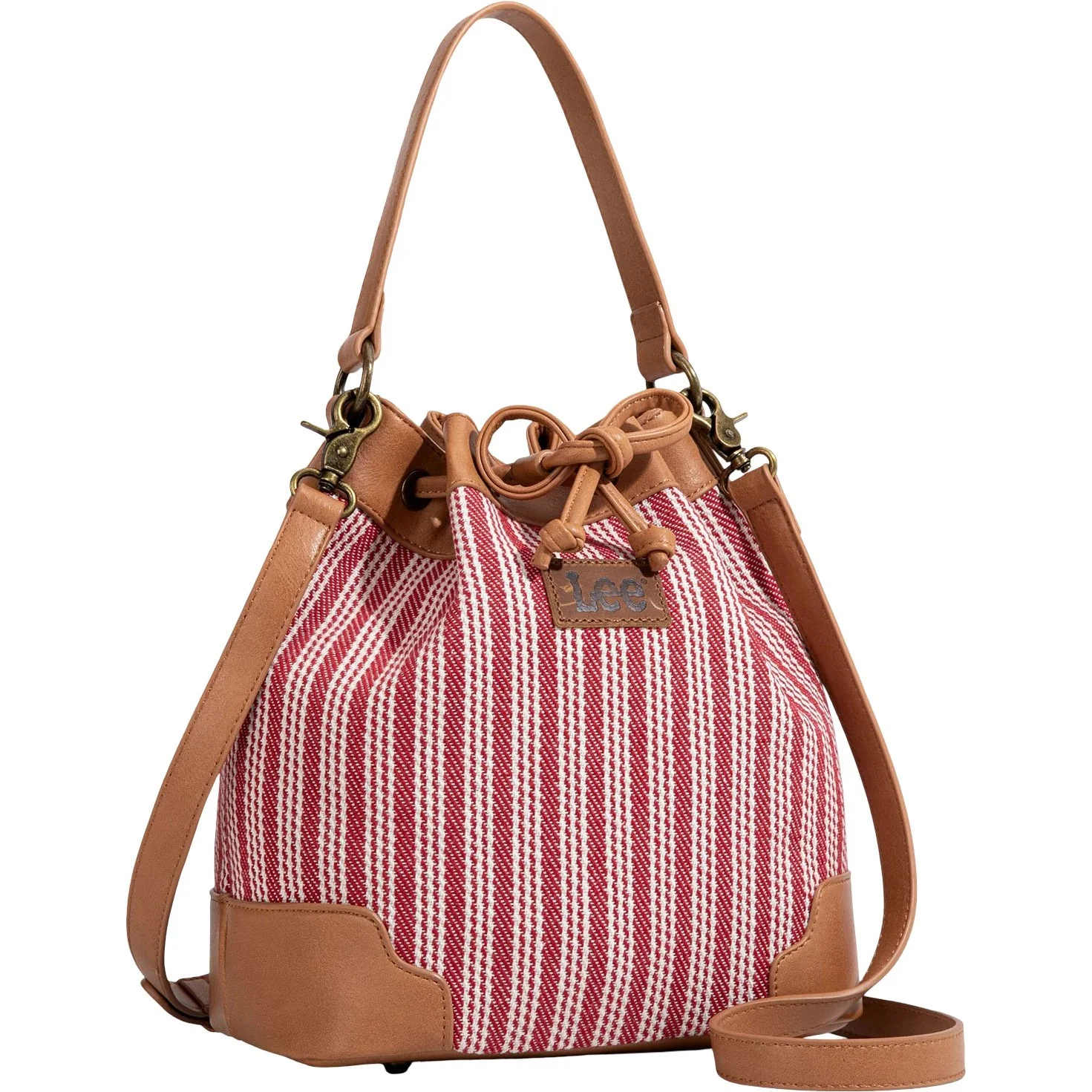 Lee - Womens Stripe Collection Drawstring Bucket Crossbody Bag - Image 2
