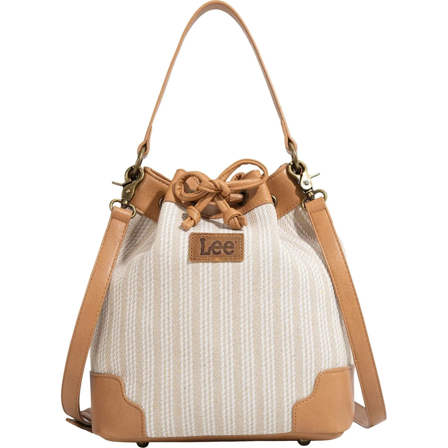 Lee - Womens Stripe Collection Drawstring Bucket Crossbody Bag - Image 4