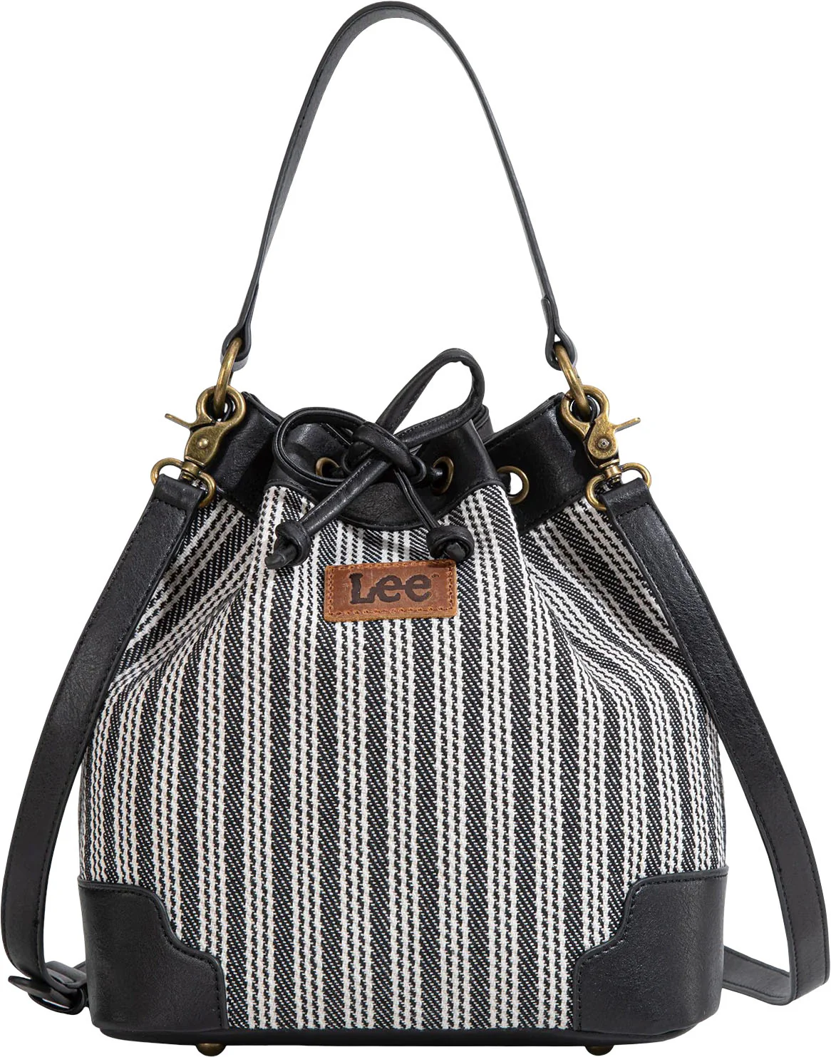 Lee - Womens Stripe Collection Drawstring Bucket Crossbody Bag - Image 5