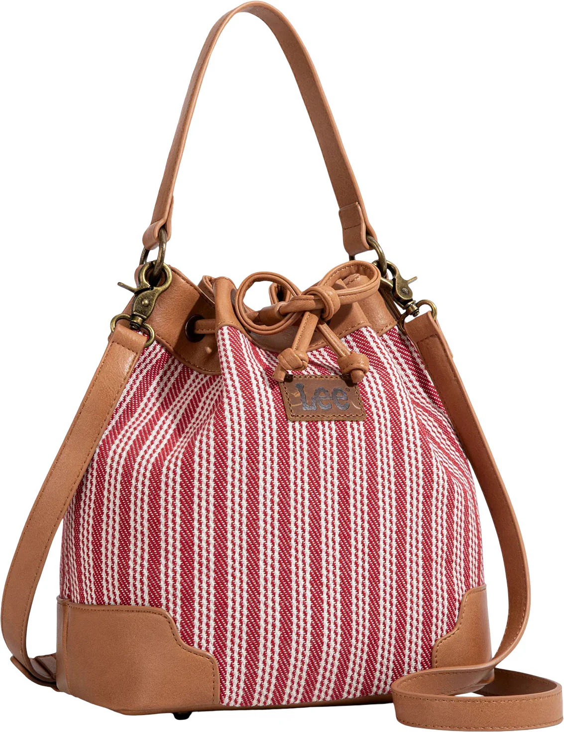 Lee - Womens Stripe Collection Drawstring Bucket Crossbody Bag - Image 6