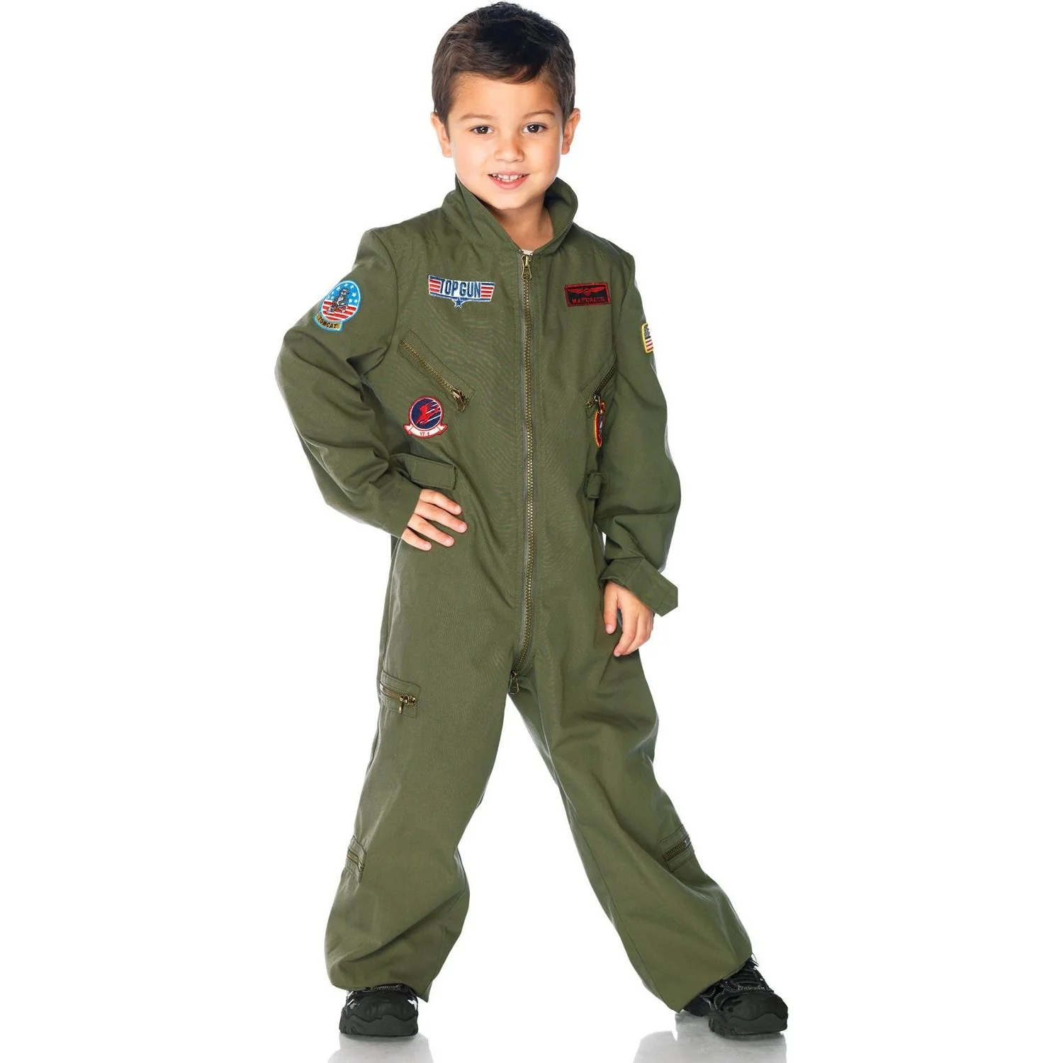 Leg Avenue - Boys 1 Piece Top Gun Flight Suit Costume - Image 2