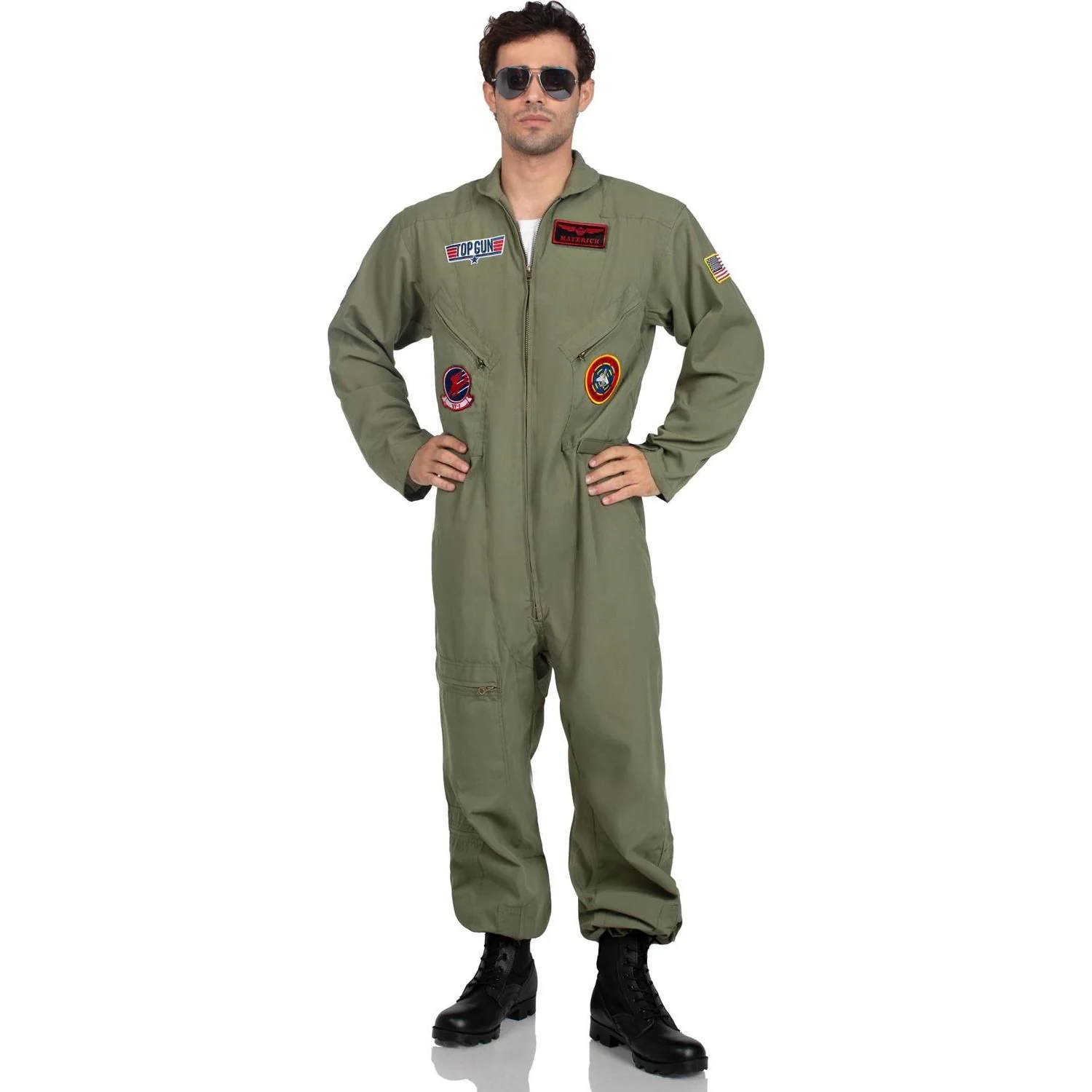 Leg Avenue - Mens 1 Piece Top Gun Flight Suit Costume