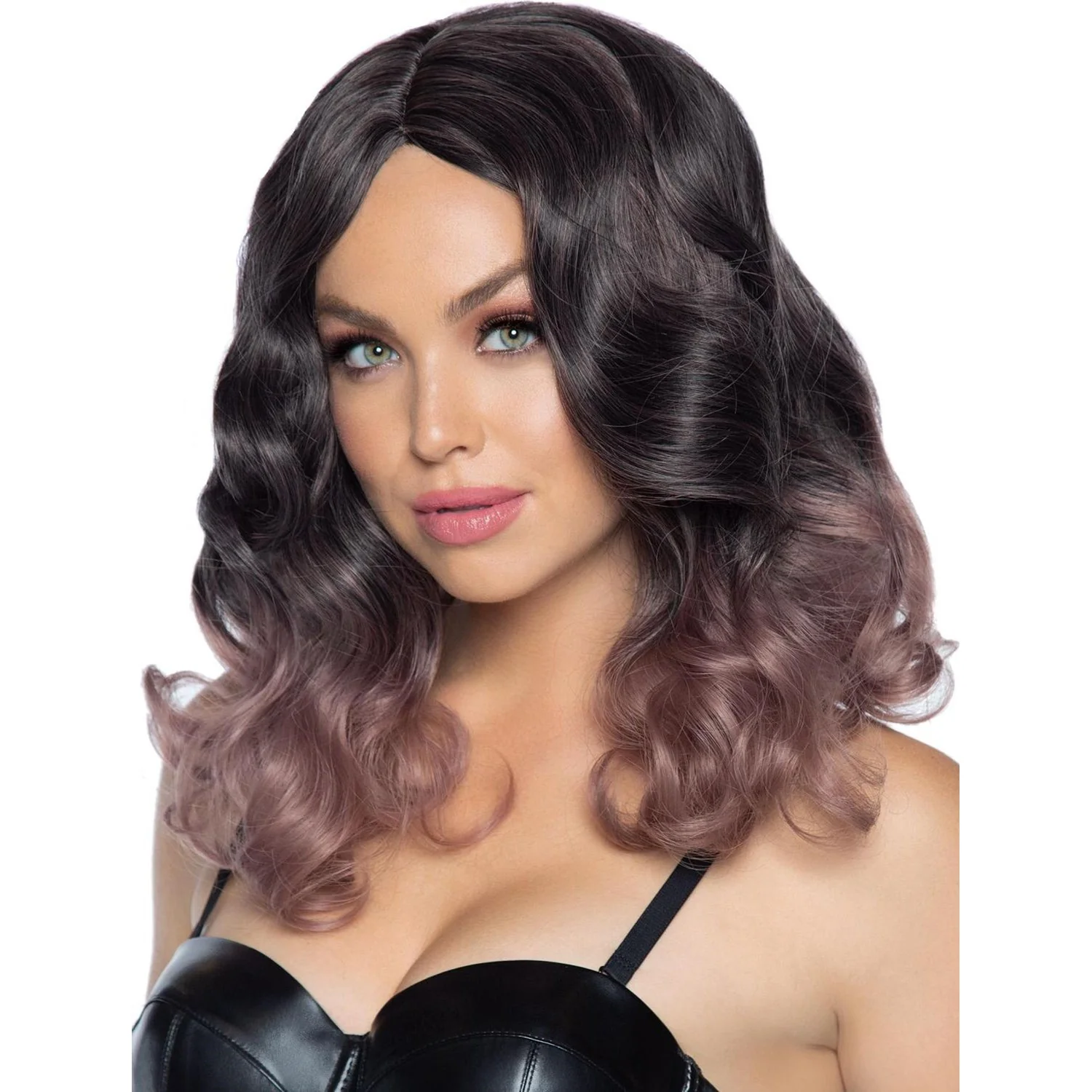 Leg Avenue - Womens 18 Inch Curly Ombre Long Bob Wig - Image 3