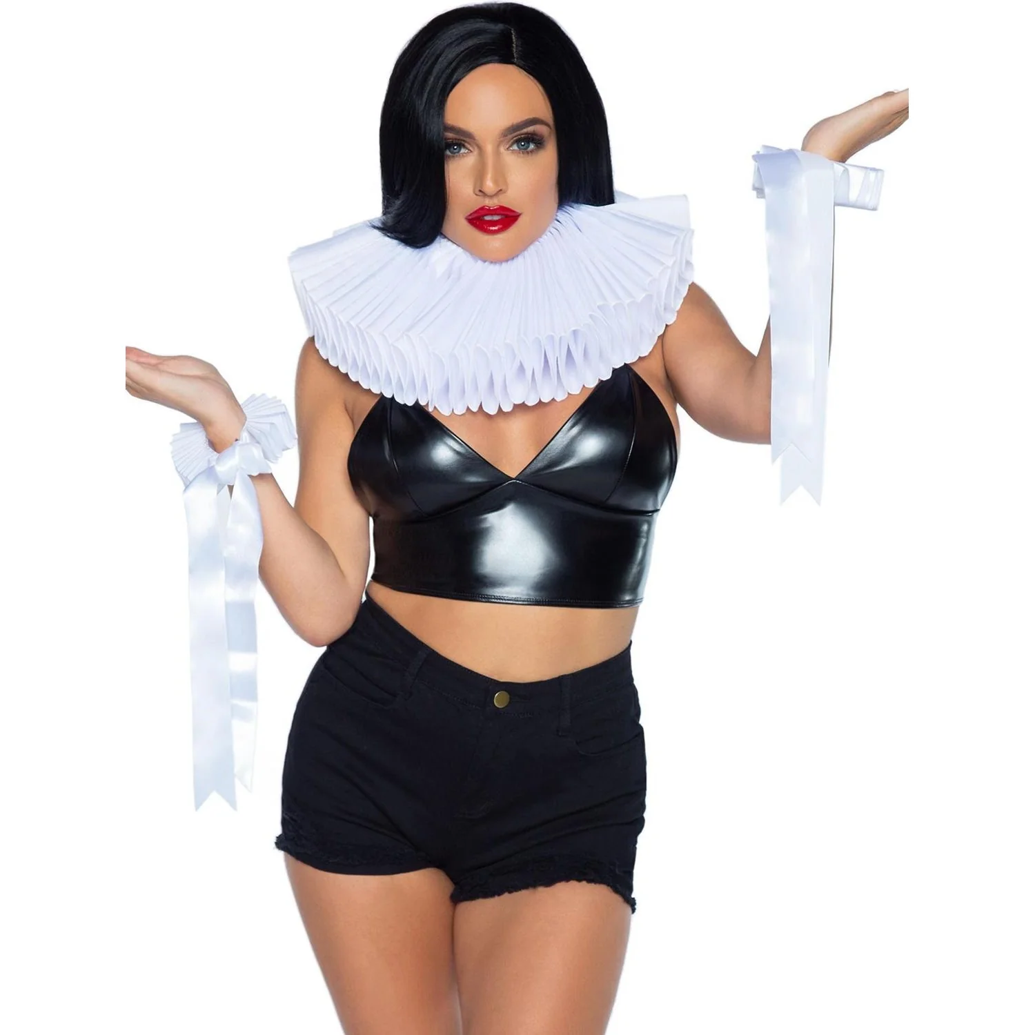 Leg Avenue - Womens 2 Piece Deluxe Ruffle Neck Piece and Wrist Cuffs - Image 2