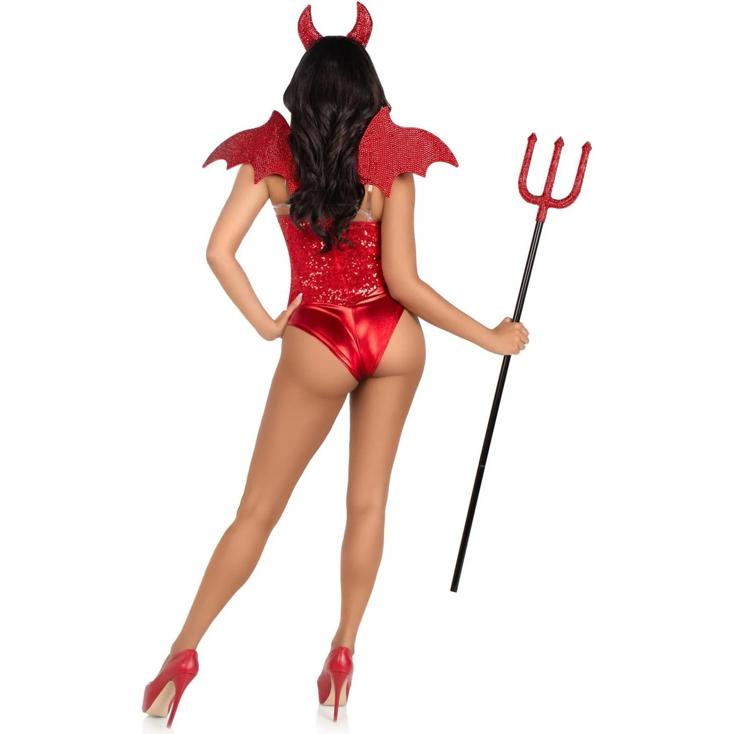 Leg Avenue - Womens 2 Piece Rhinestone Devil Costume Kit - Image 2
