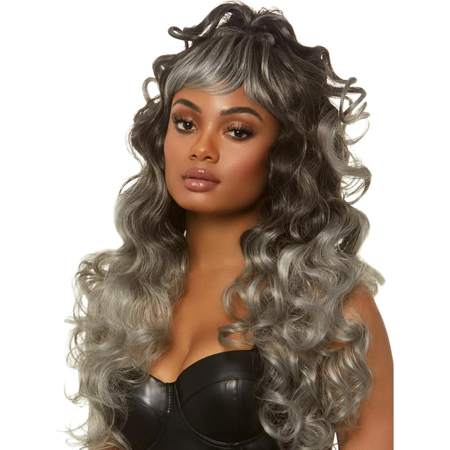 Leg Avenue - Womens 24 Inch Long Curly Wispy Bang Wig - Image 3