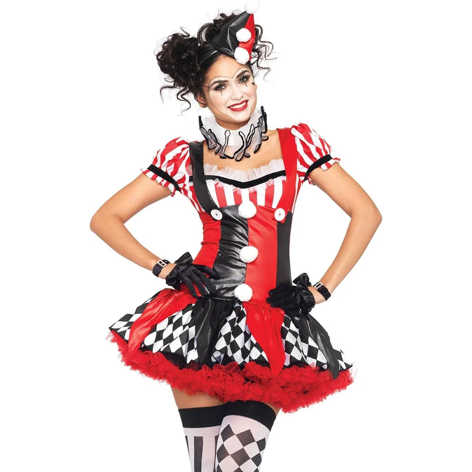 Leg Avenue - Womens 3 Piece Harlequin Clown Costume - Image 2