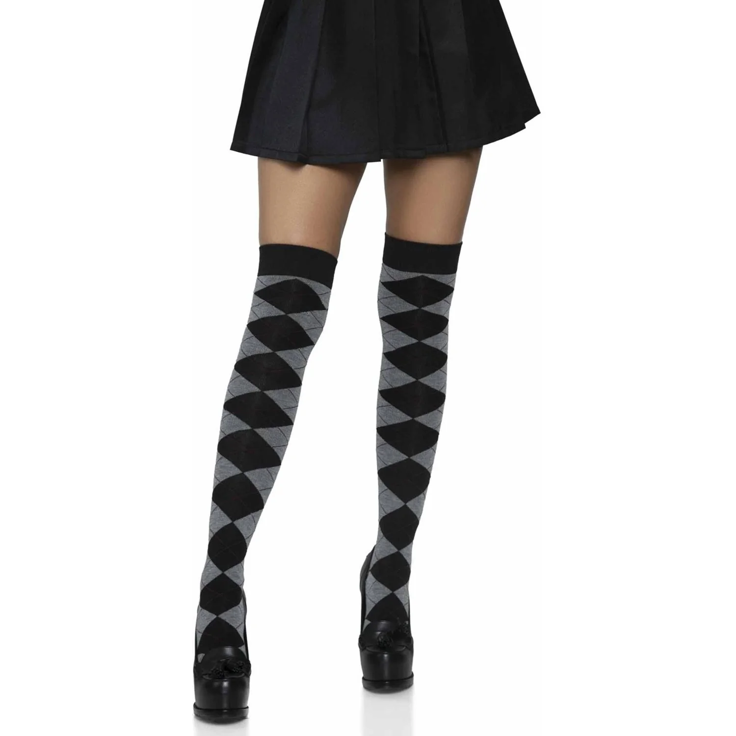 Leg Avenue - Womens Argyle Knit Over the Knee Socks - Image 2