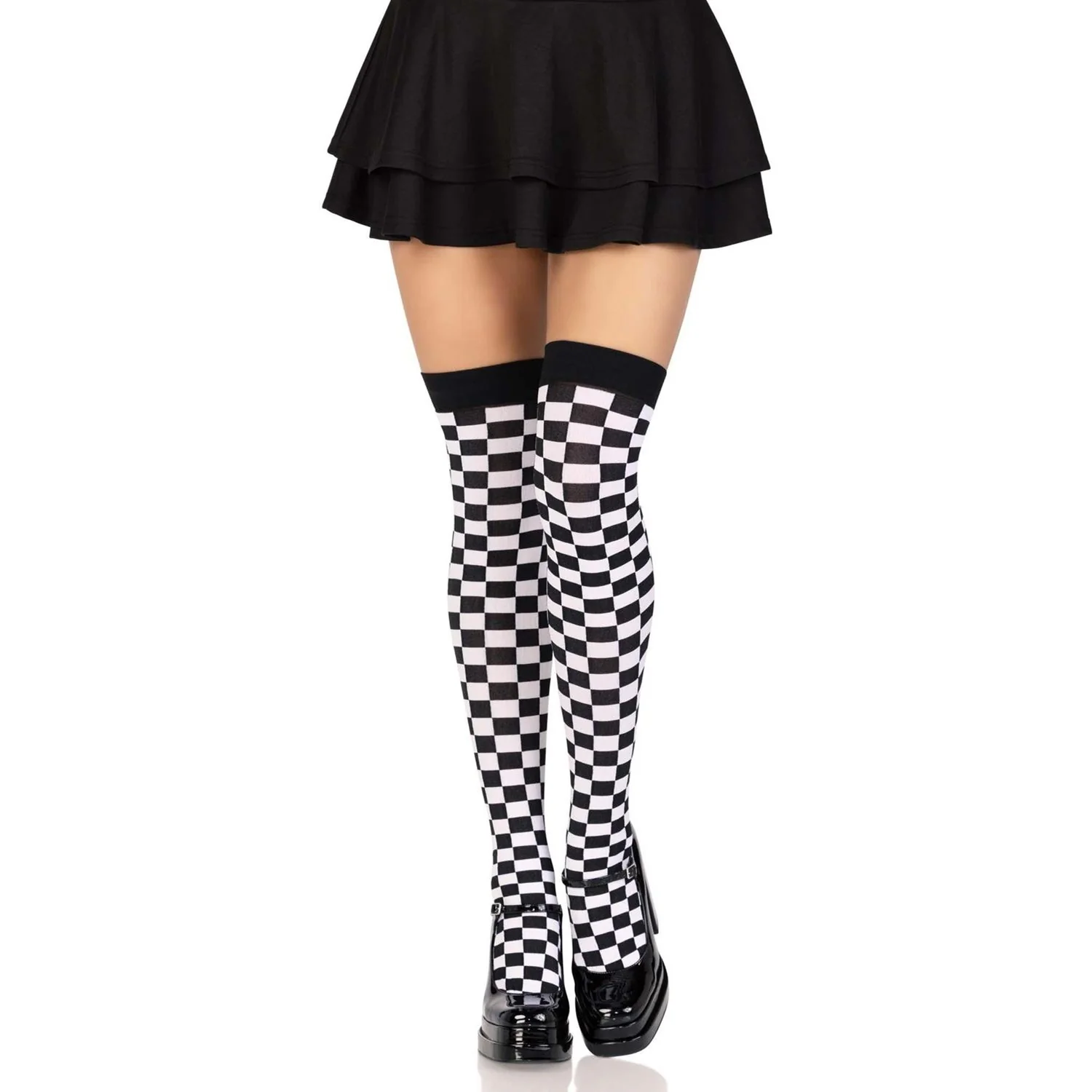 Leg Avenue - Womens Checkerboard Thigh Highs - Image 2