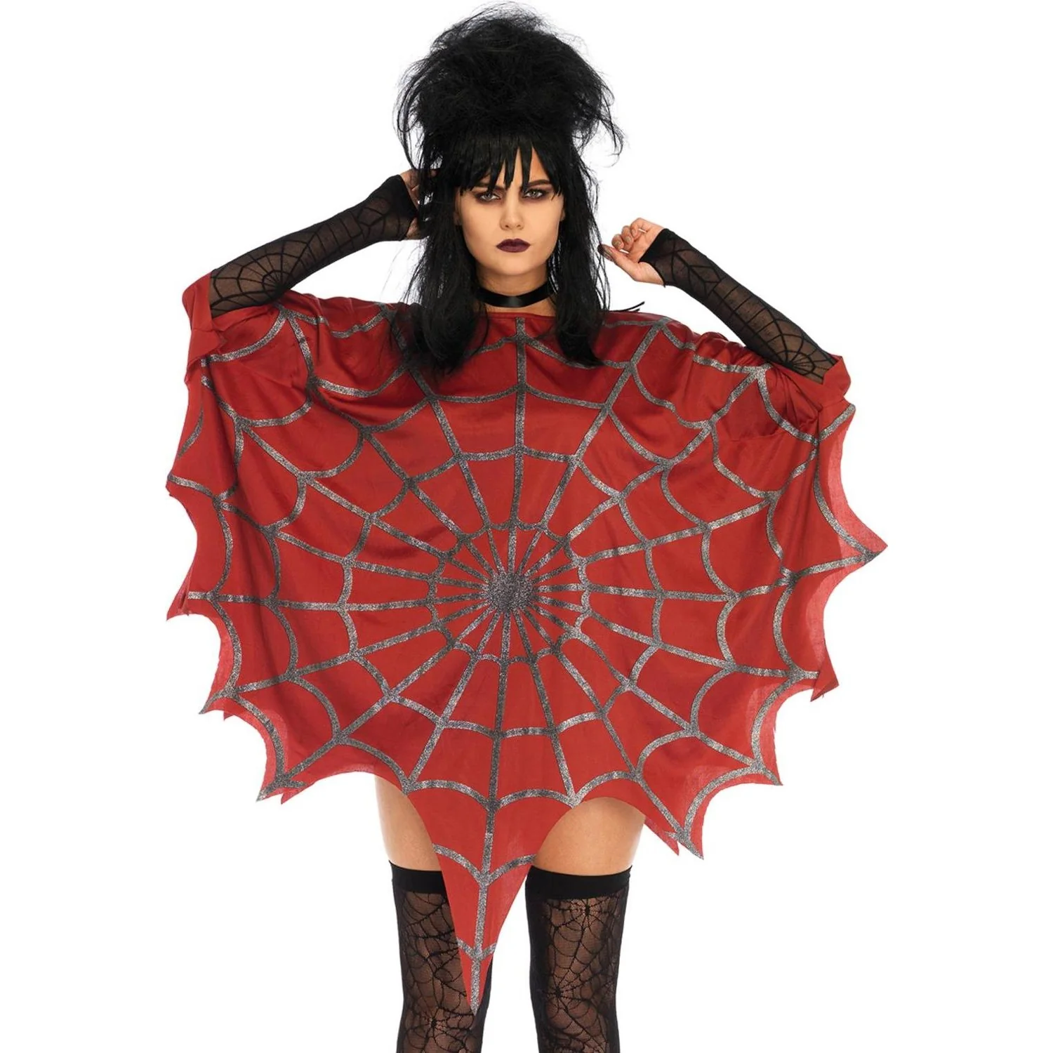 Leg Avenue - Womens Glitter Web Poncho - Image 2