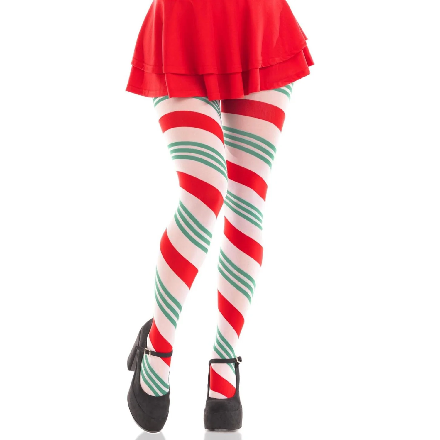 Leg Avenue - Womens Holiday Ribbon Striped Tights