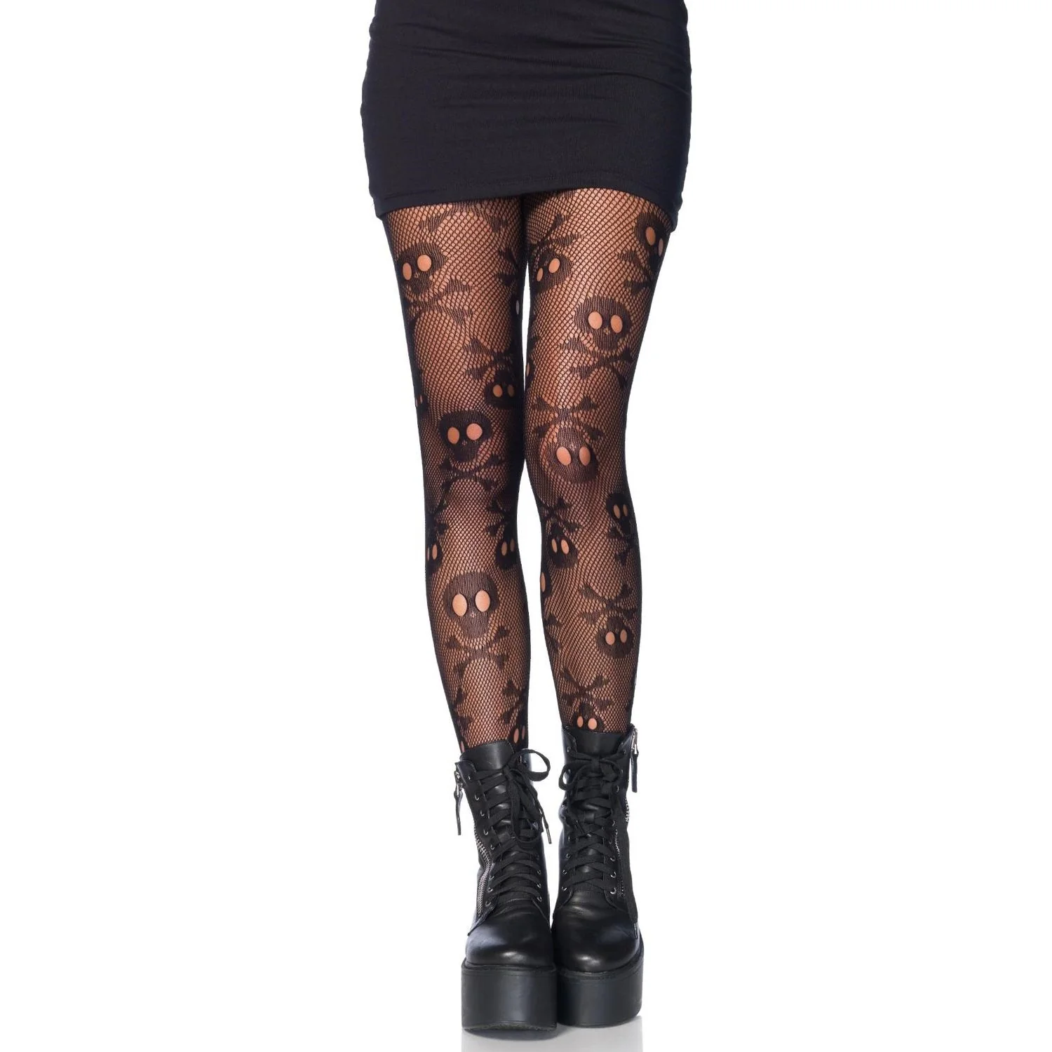 Leg Avenue - Womens Pirate Booty Skull Net Tights - Image 2