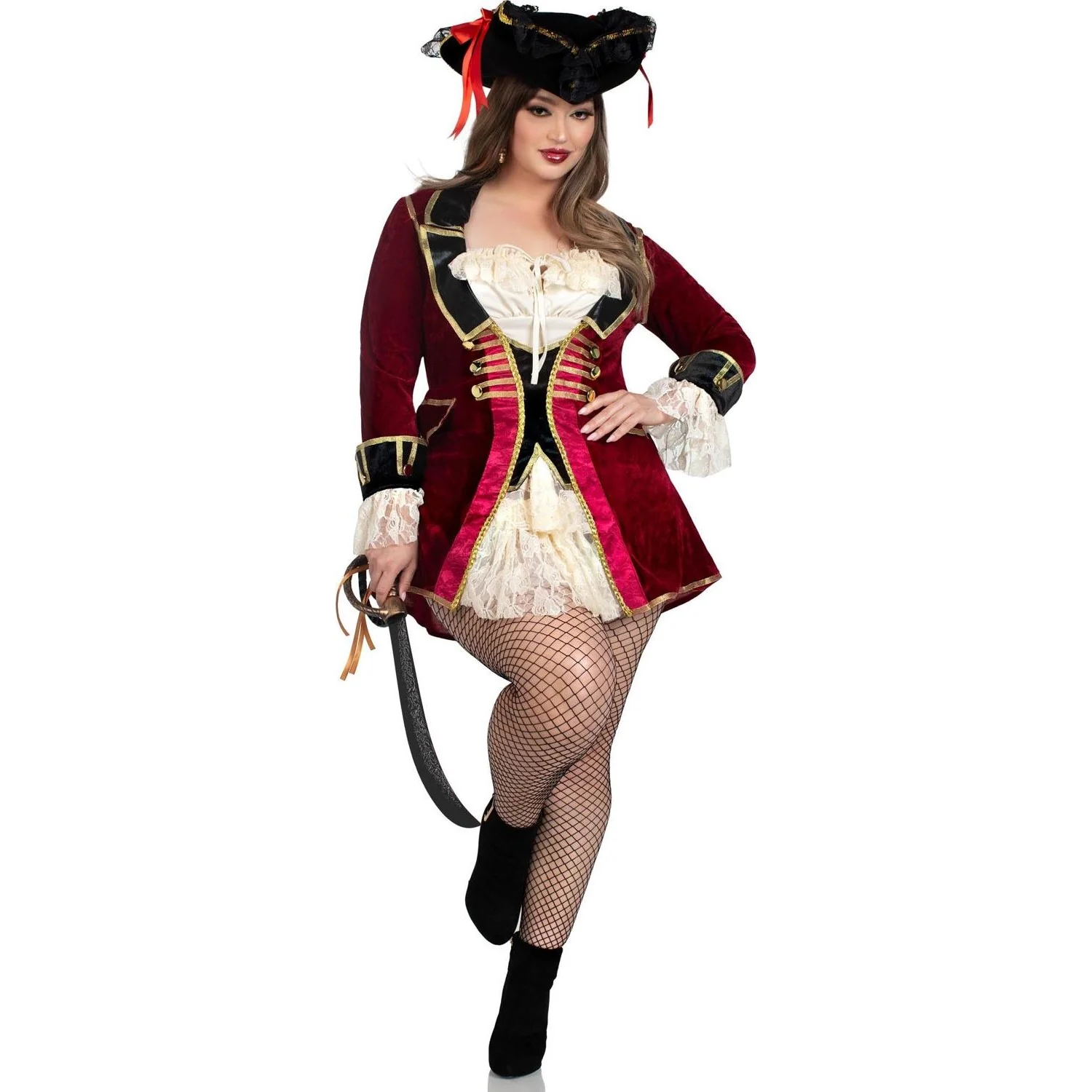 Leg Avenue - Womens Plus Size 1 Piece Captivating Pirate Captain Costume