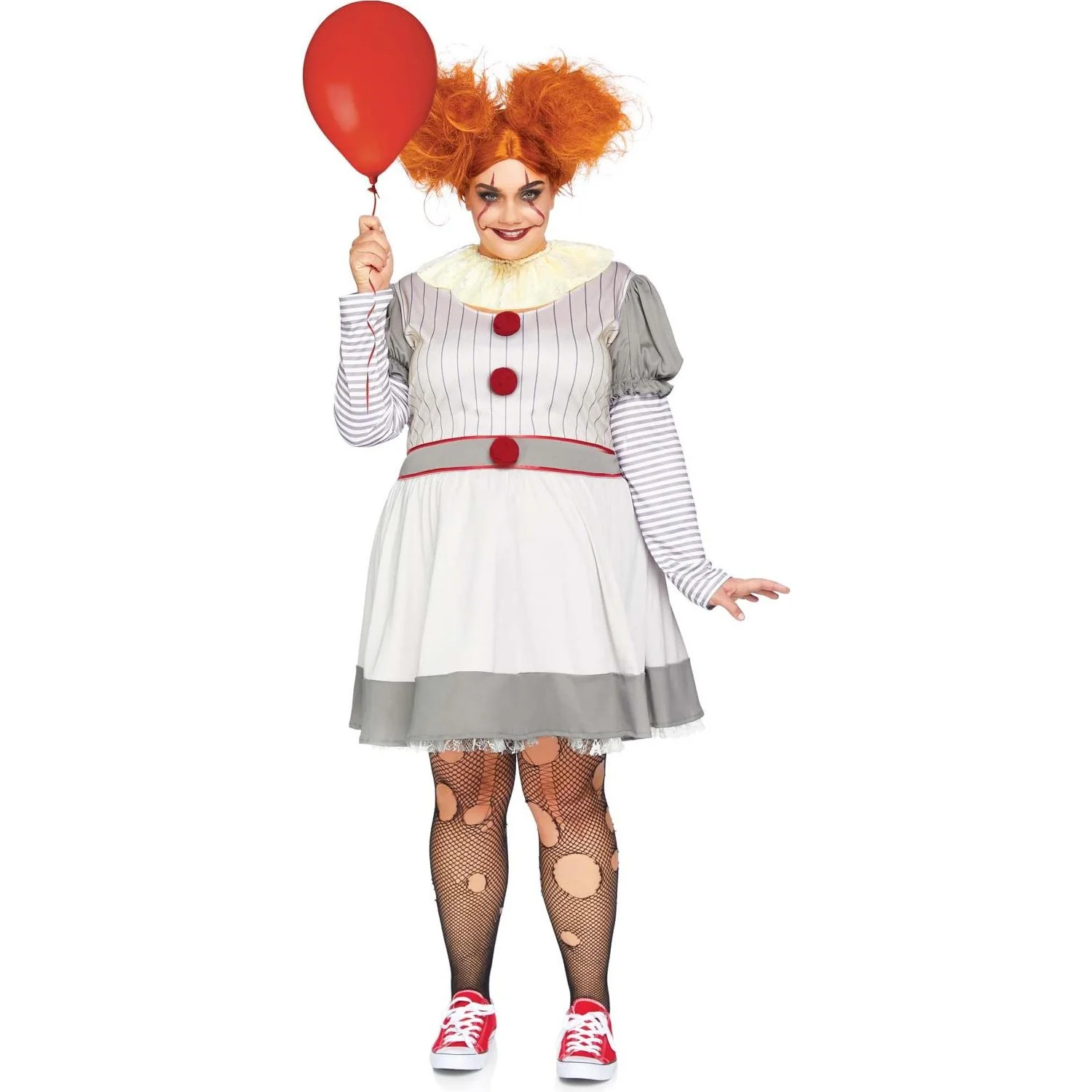 Leg Avenue - Womens Plus Size 2 Piece Creepy Clown Costume