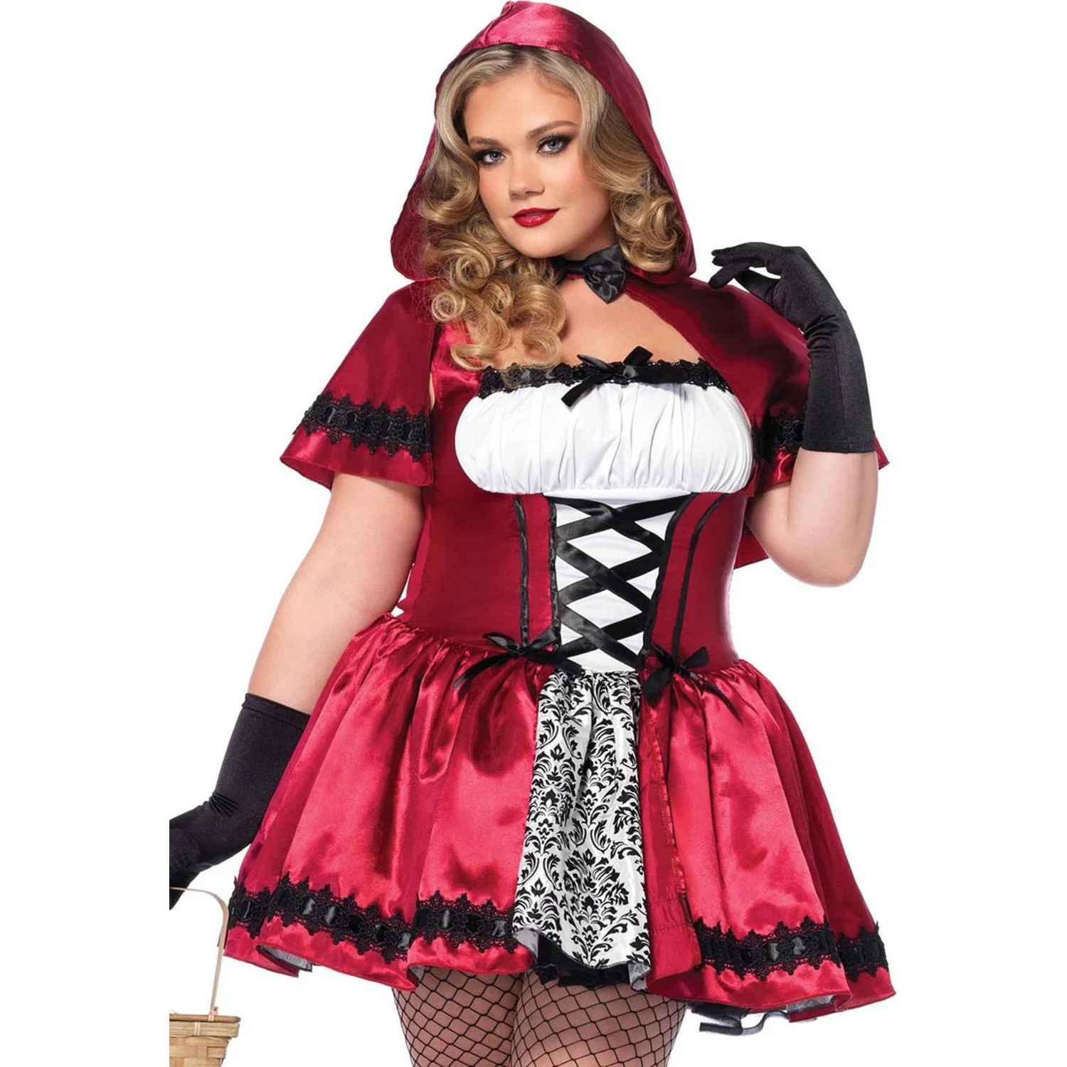 Leg Avenue - Womens Plus Size 2 Piece Gothic Red Riding Hood Costume - Image 2