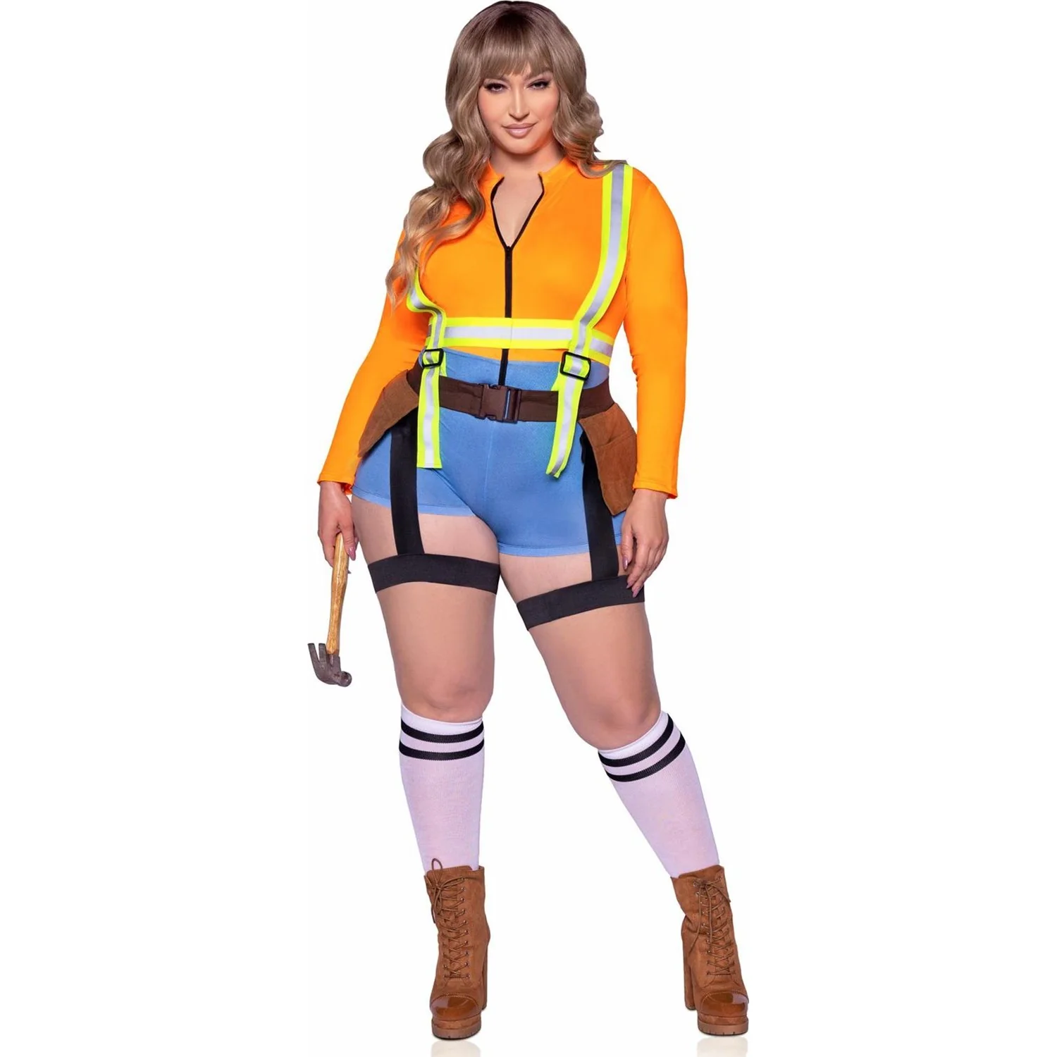 Leg Avenue - Womens Plus Size 2 Piece Nailed It Construction Worker Costume - Image 2