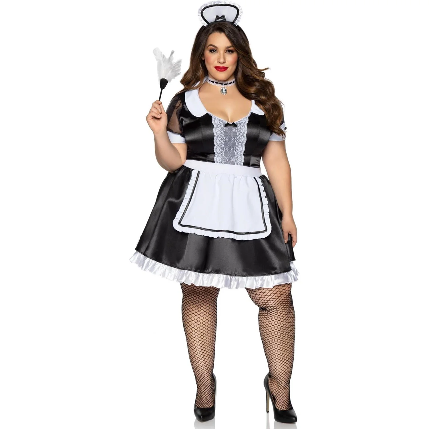 Leg Avenue - Womens Plus Size 3 Piece Classic French Maid Costume