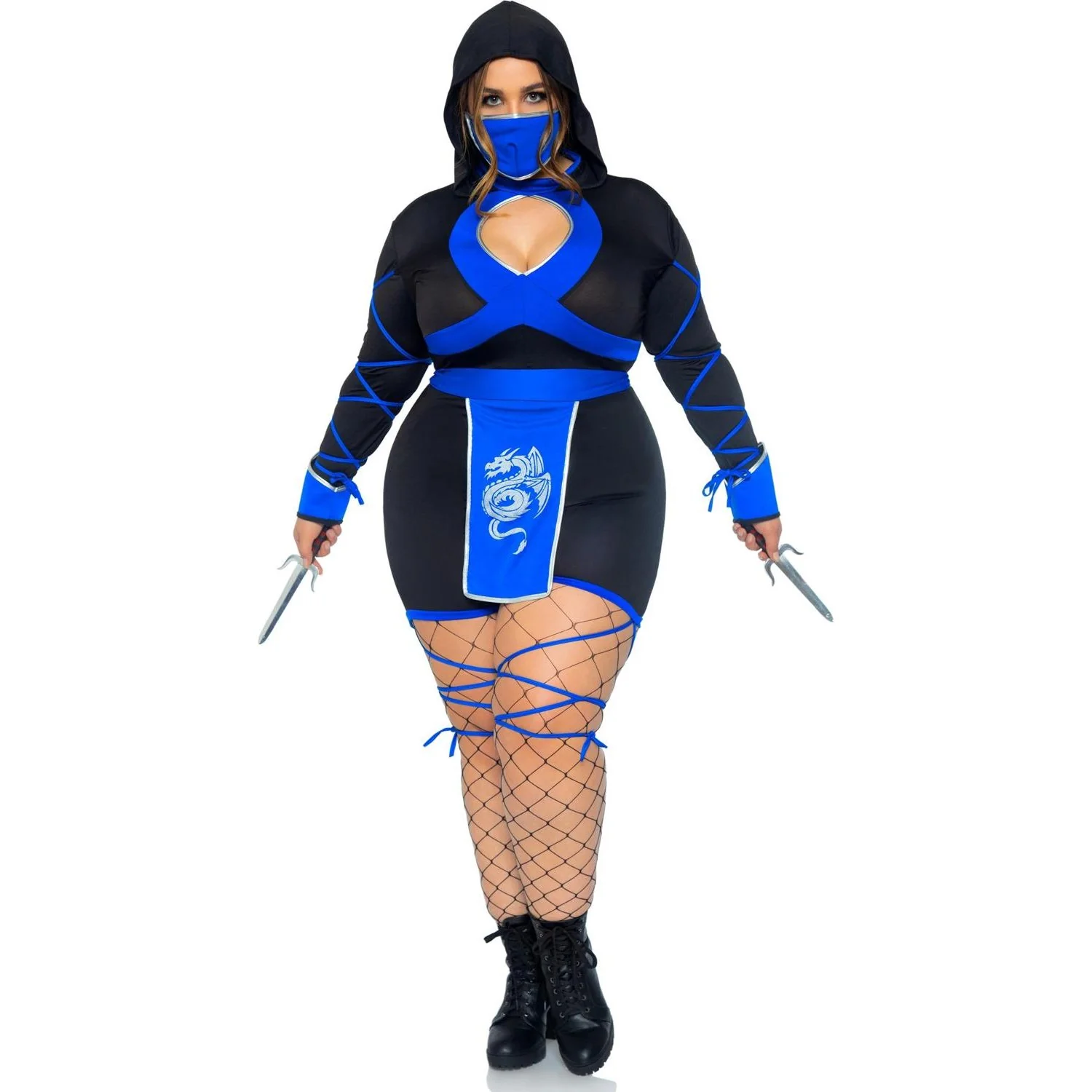 Leg Avenue - Womens Plus Size 3 Piece Dragon Ninja Costume - Image 2