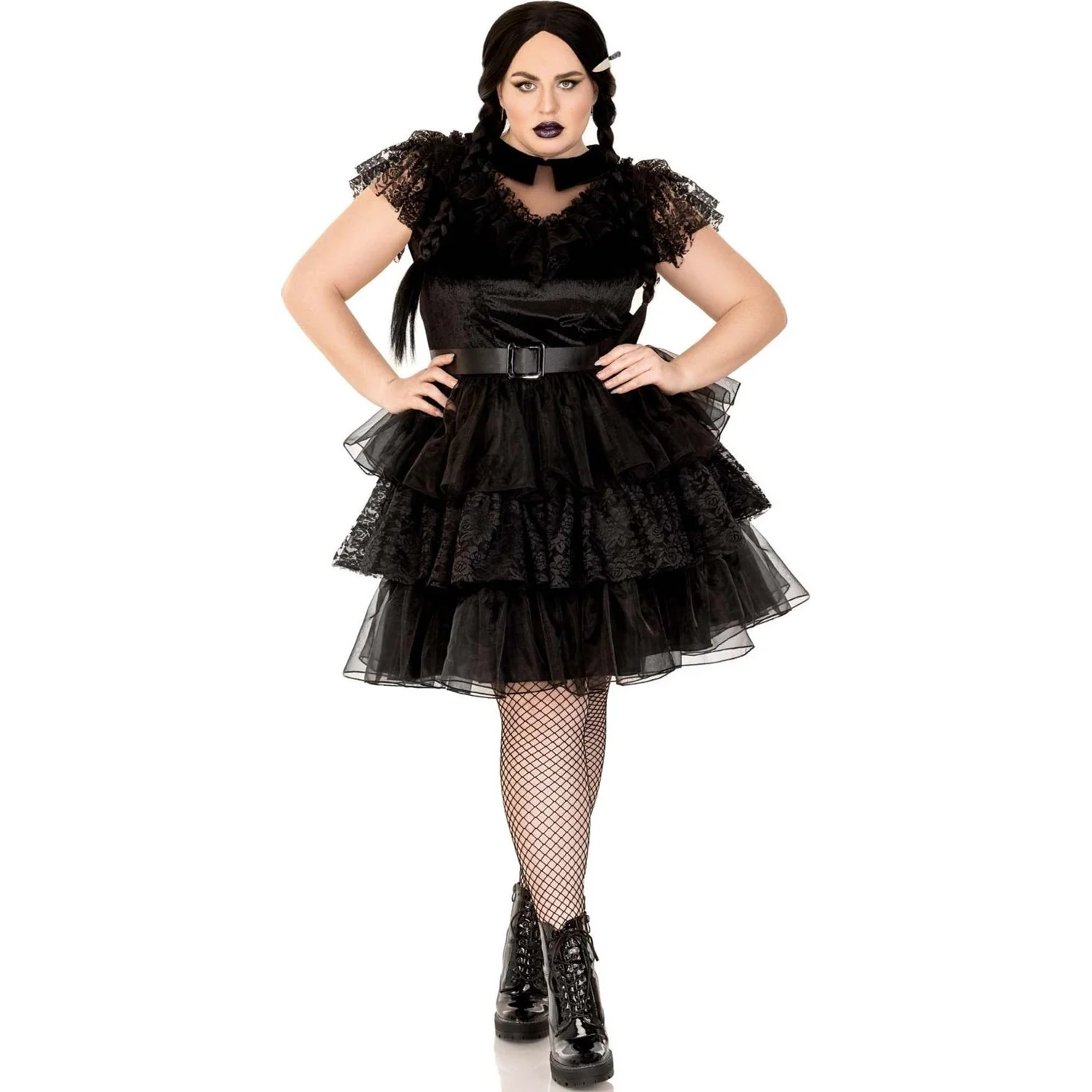Leg Avenue - Womens Plus Size 3 Piece Raving Rebel Costume