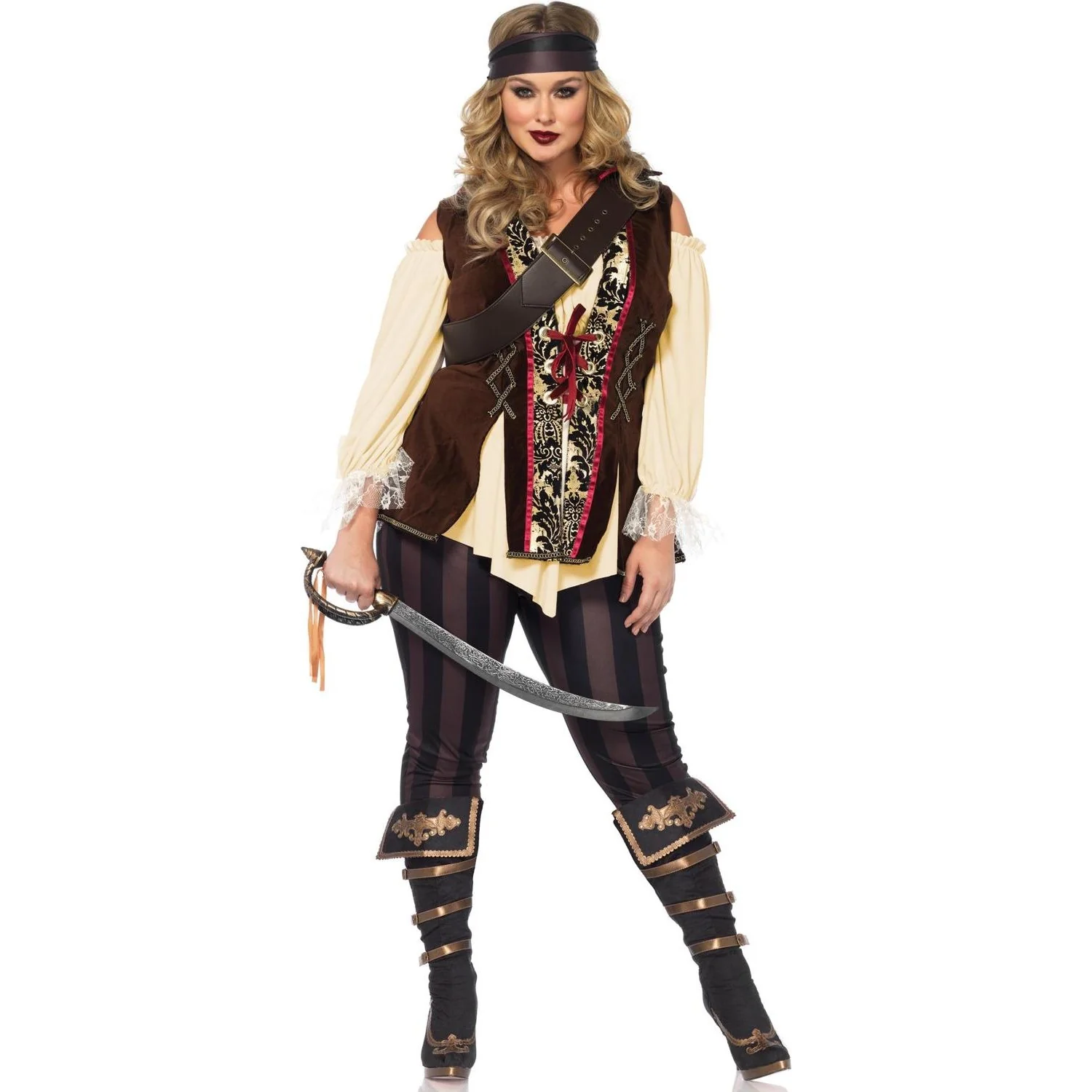 Leg Avenue - Womens Plus Size 4 Piece Captain Blackheart Costume