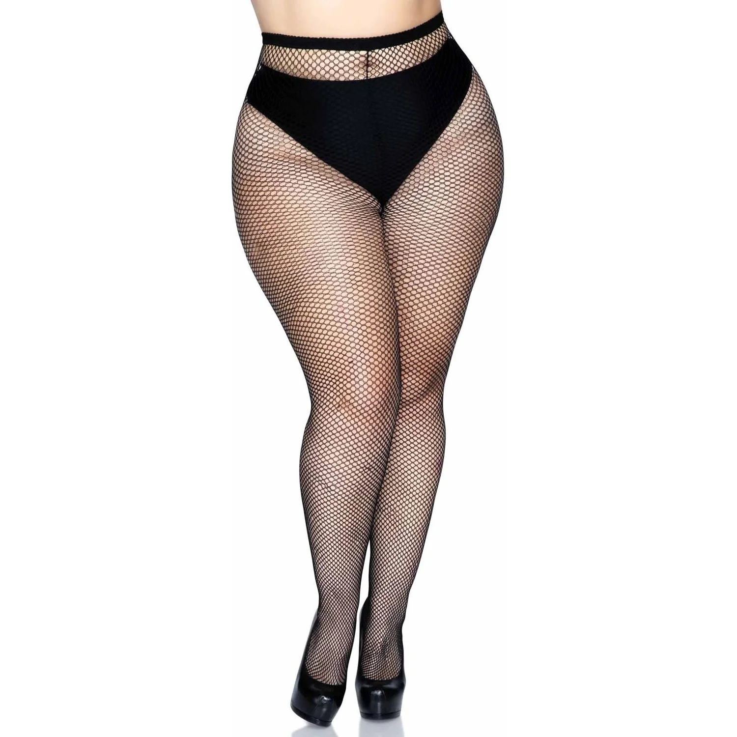 Leg Avenue - Womens Plus Size Backseam Fishnet Tights