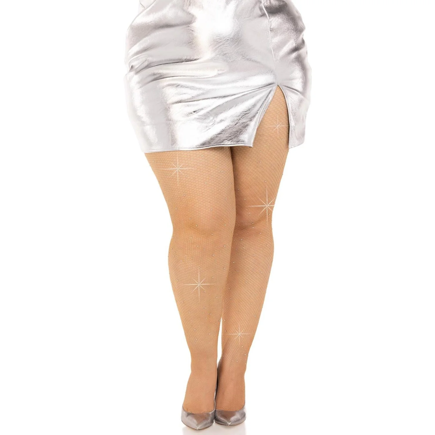 Leg Avenue - Womens Plus Size Fishnet Crystalized Tights - Image 2