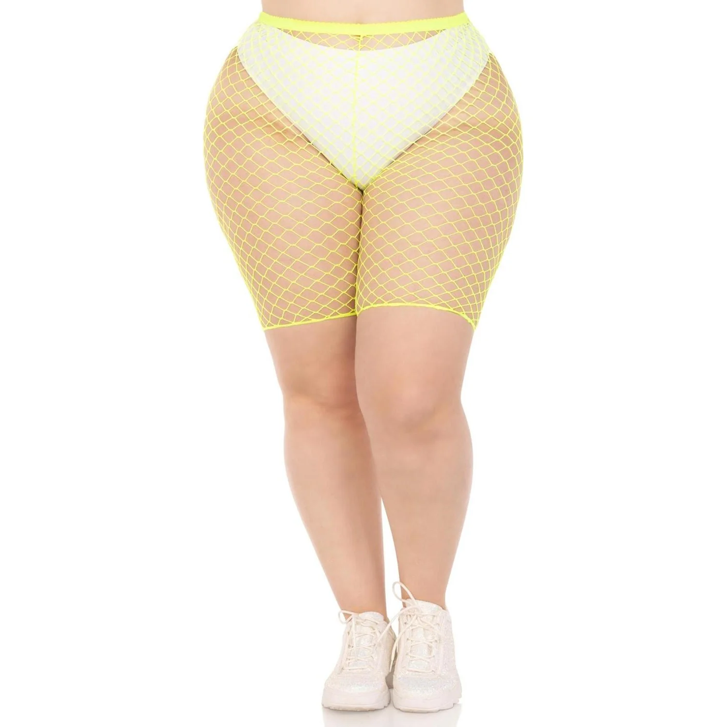 Leg Avenue - Womens Plus Size Industrial Net Biker Shorts - Image 3