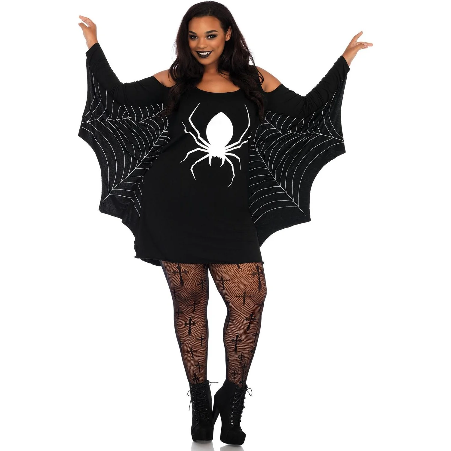 Leg Avenue - Womens Plus Size Jersey Spiderweb Dress - Image 2