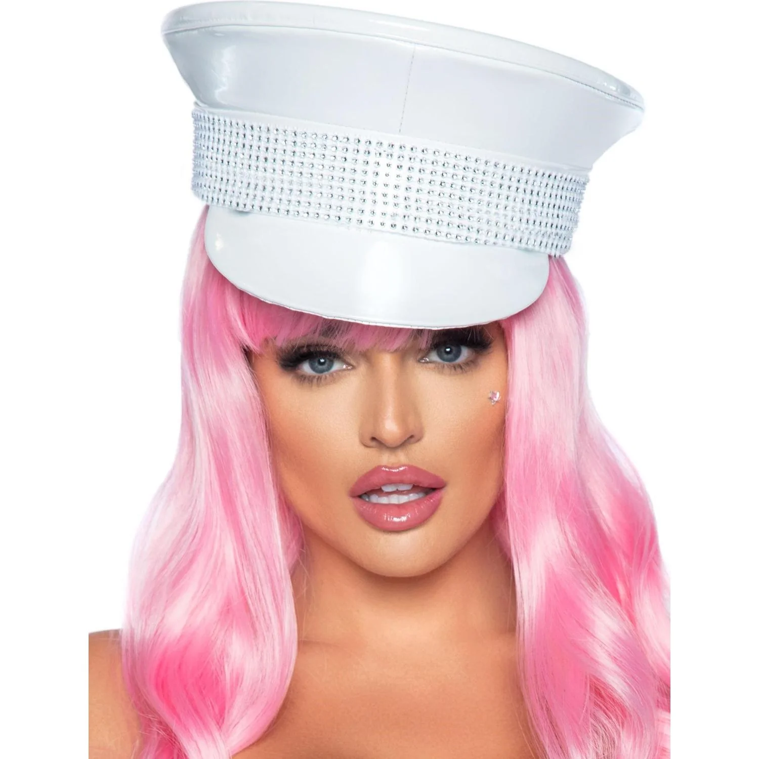 Leg Avenue - Womens Rhinestone Trimmed Military Hat - Image 2