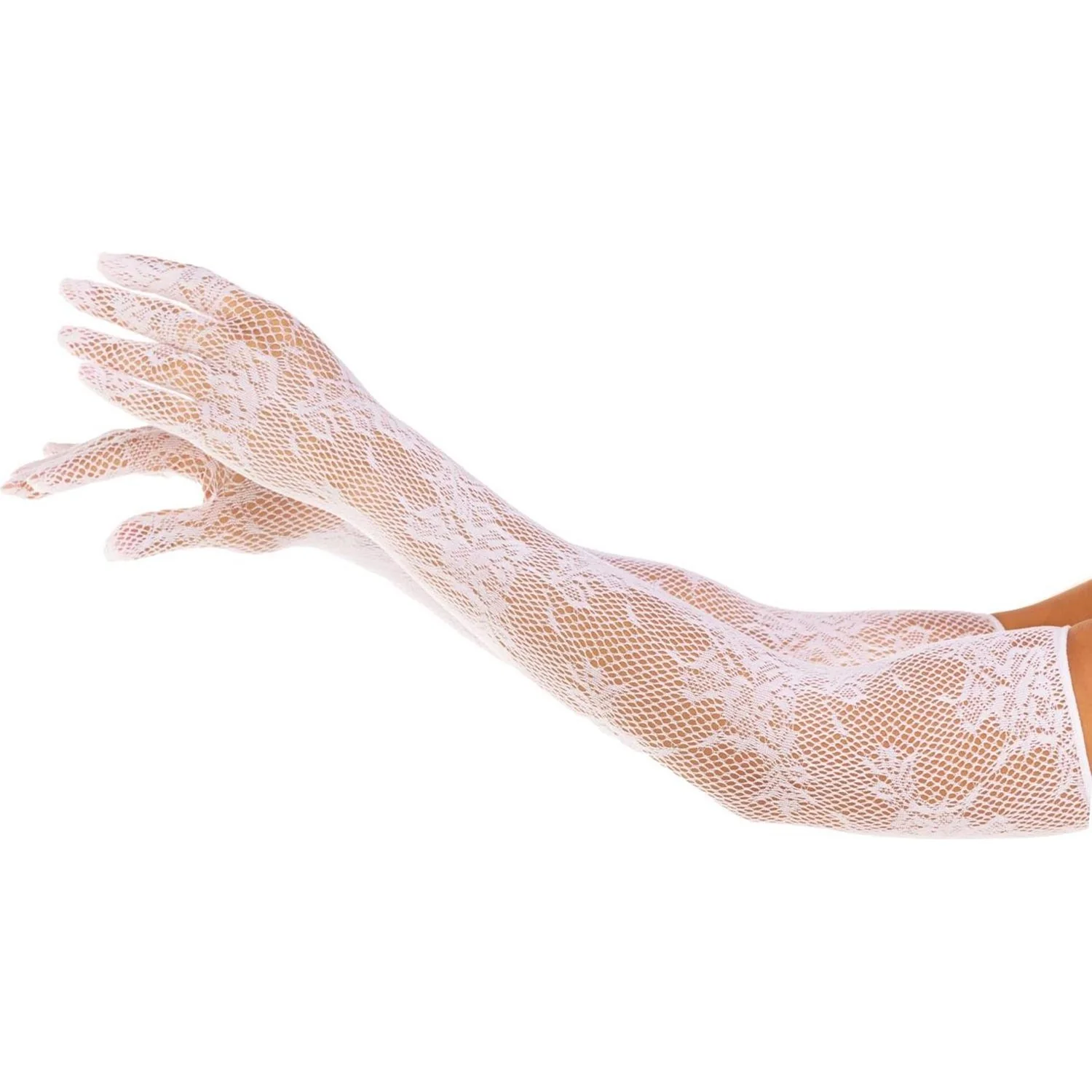 Leg Avenue - Womens Seamless Lace Opera Length Gloves - Image 2