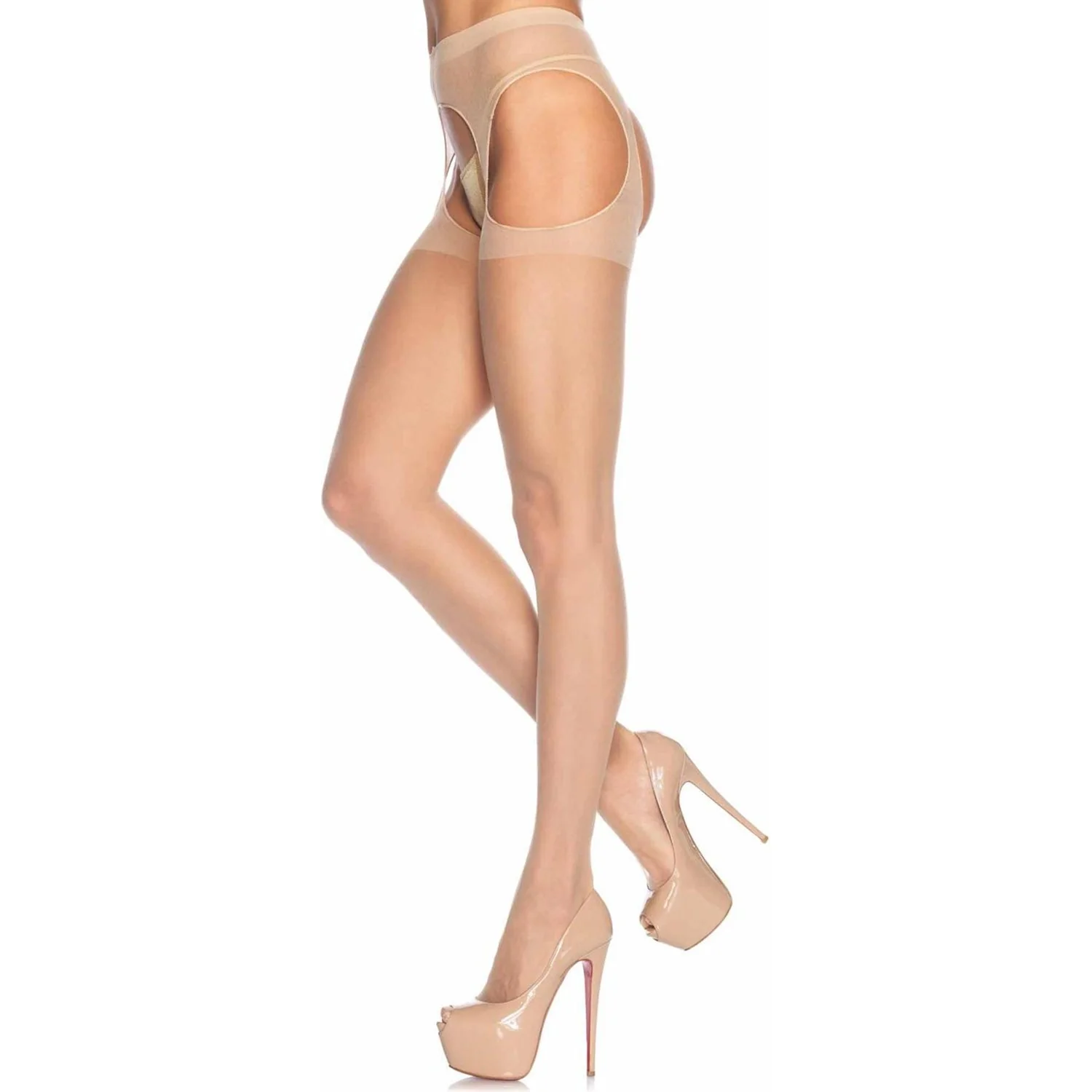 Leg Avenue - Womens Sheer Suspender Tights - Image 2