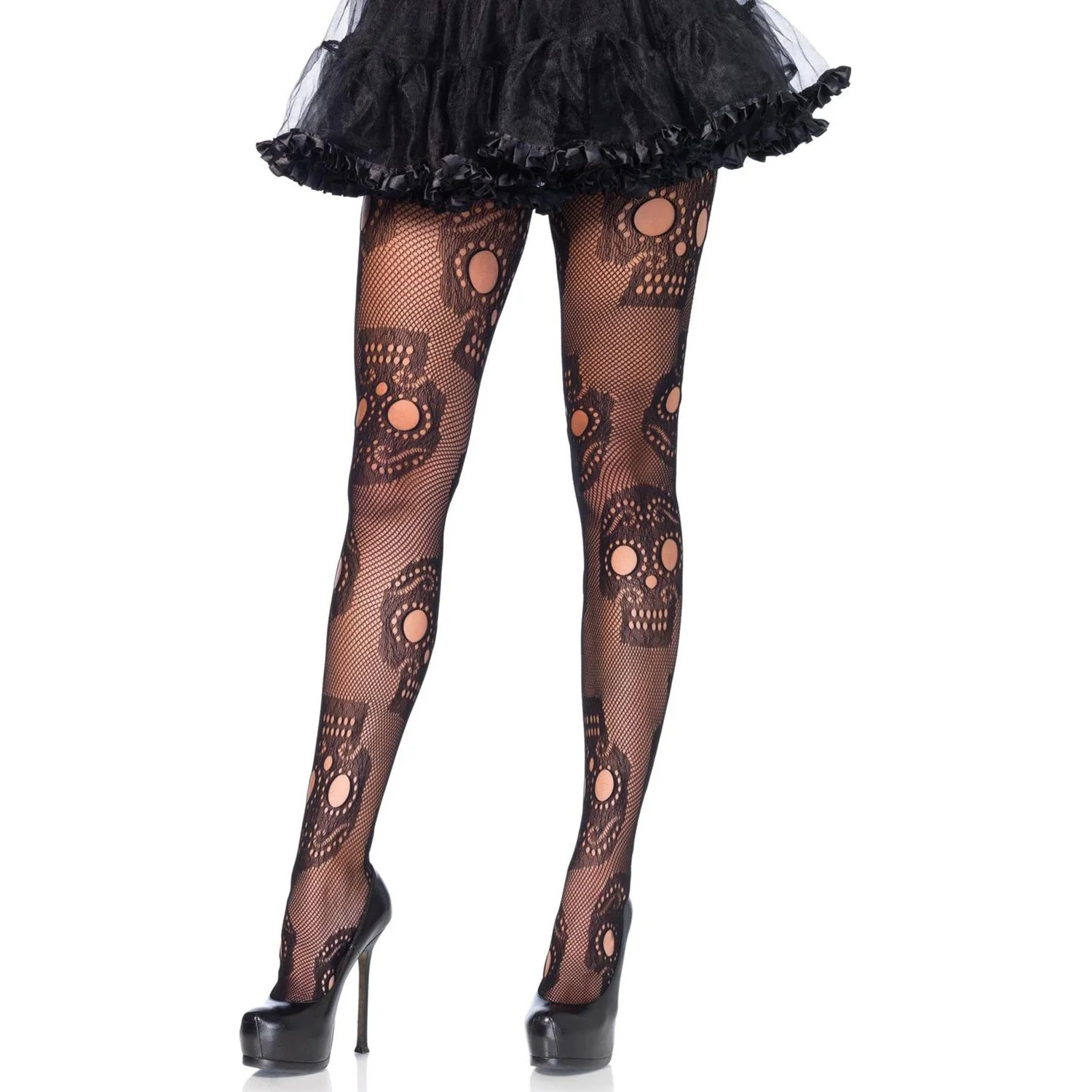 Leg Avenue - Womens Sugar Skull Net Tights - Image 2