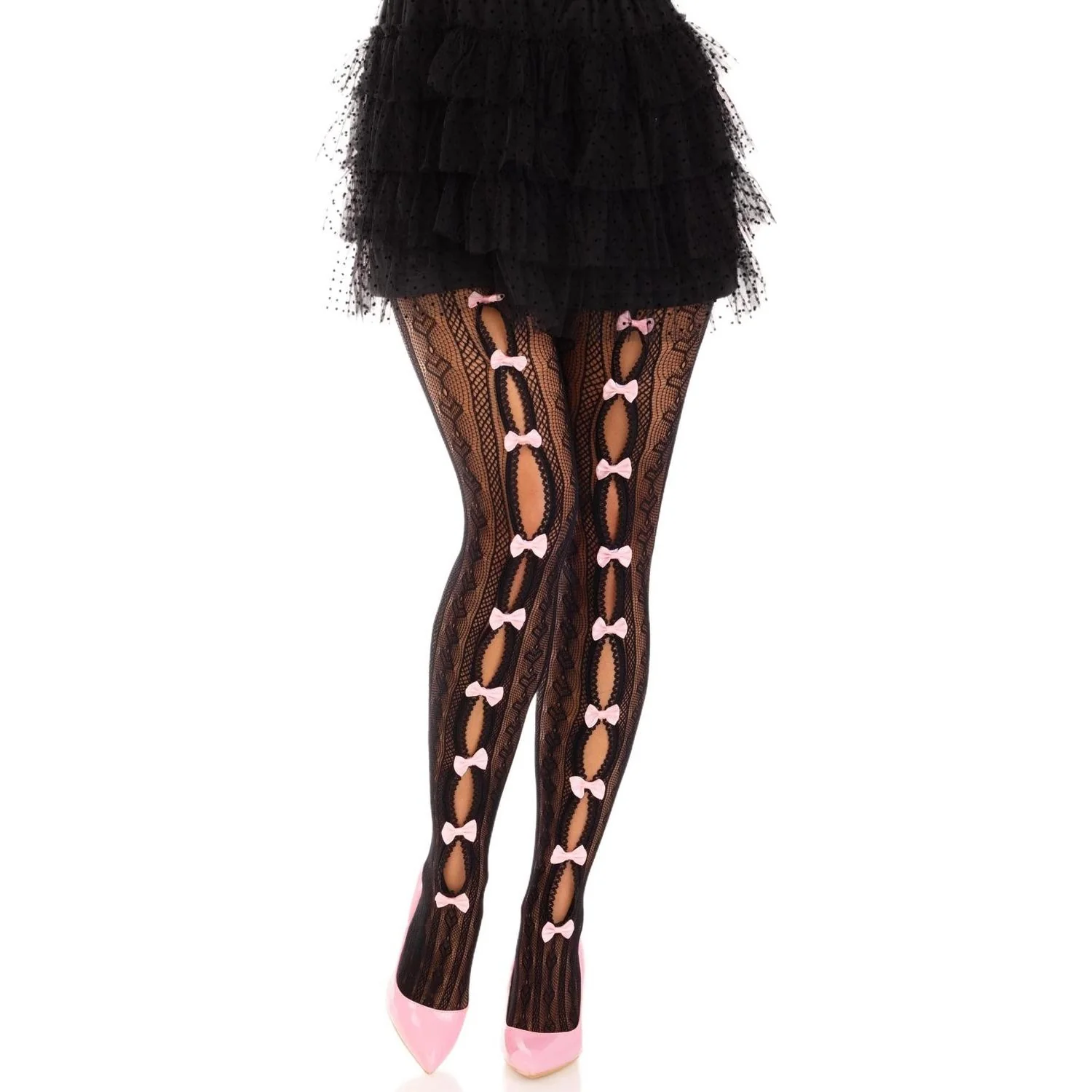 Leg Avenue - Womens Sweetheart Striped Net Tights - Image 4